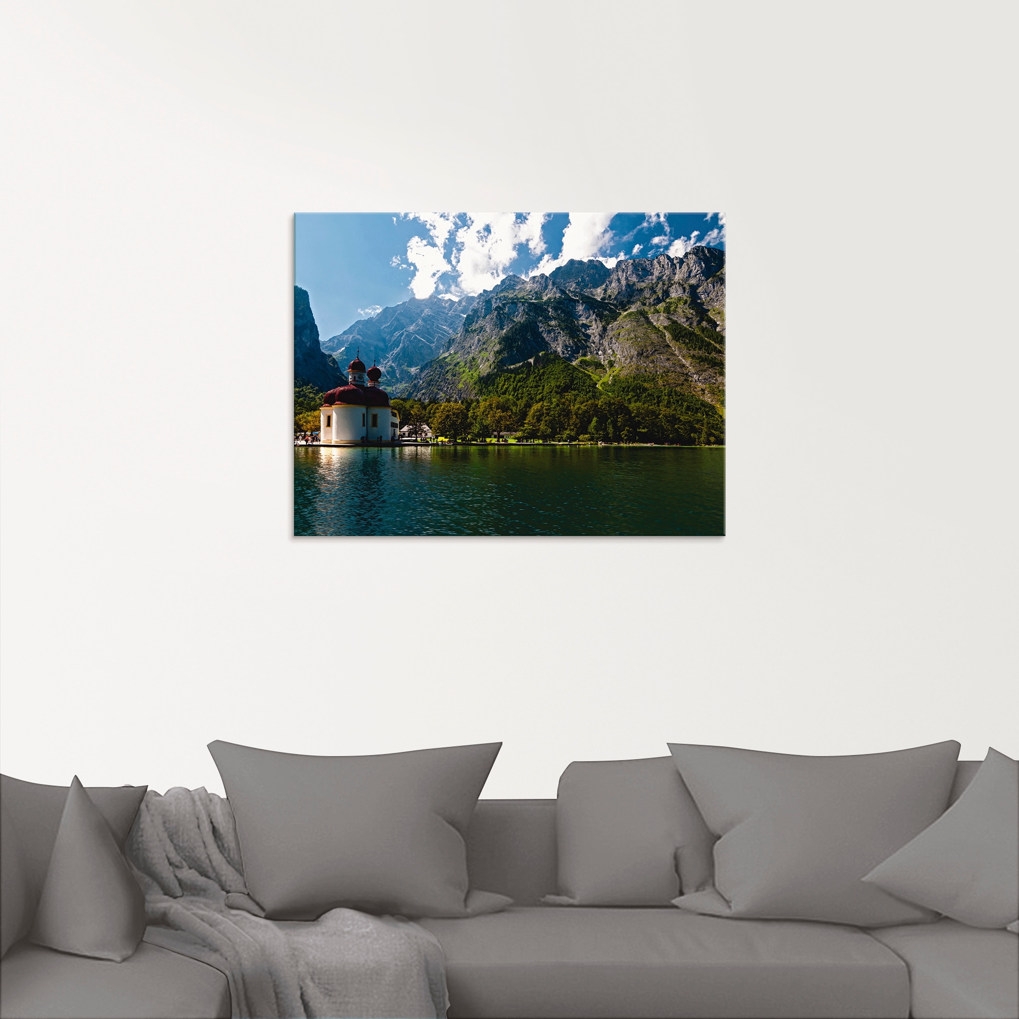 Artland Glasbild »St. Bartholomä Königssee I«, Berge, (1 St.), in verschiedenen Größen