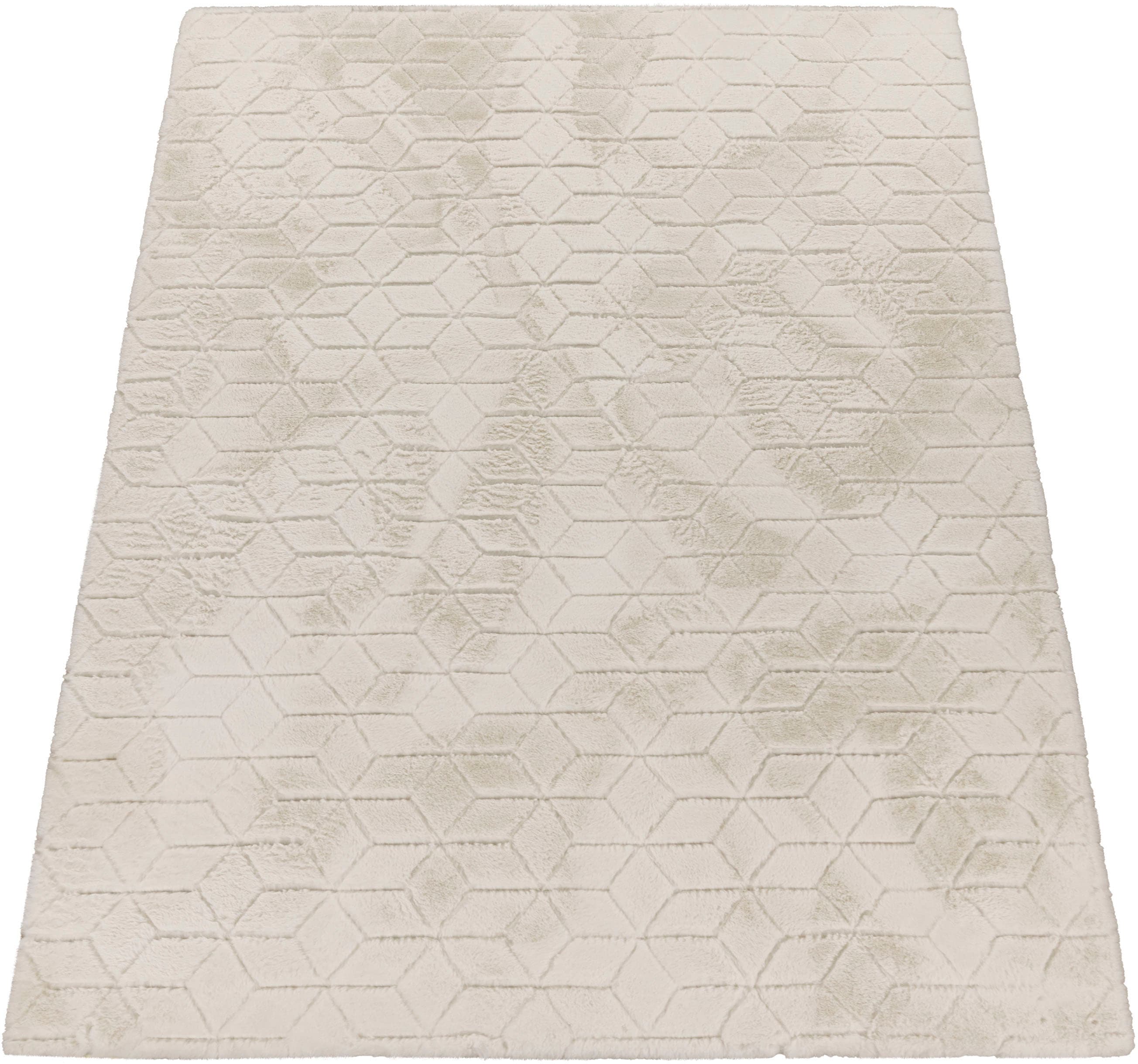 Paco Home "Arnheim 745" rechteckig 26 mm Höhe Uni Farben, modernes geometrisches Design, besonders weich