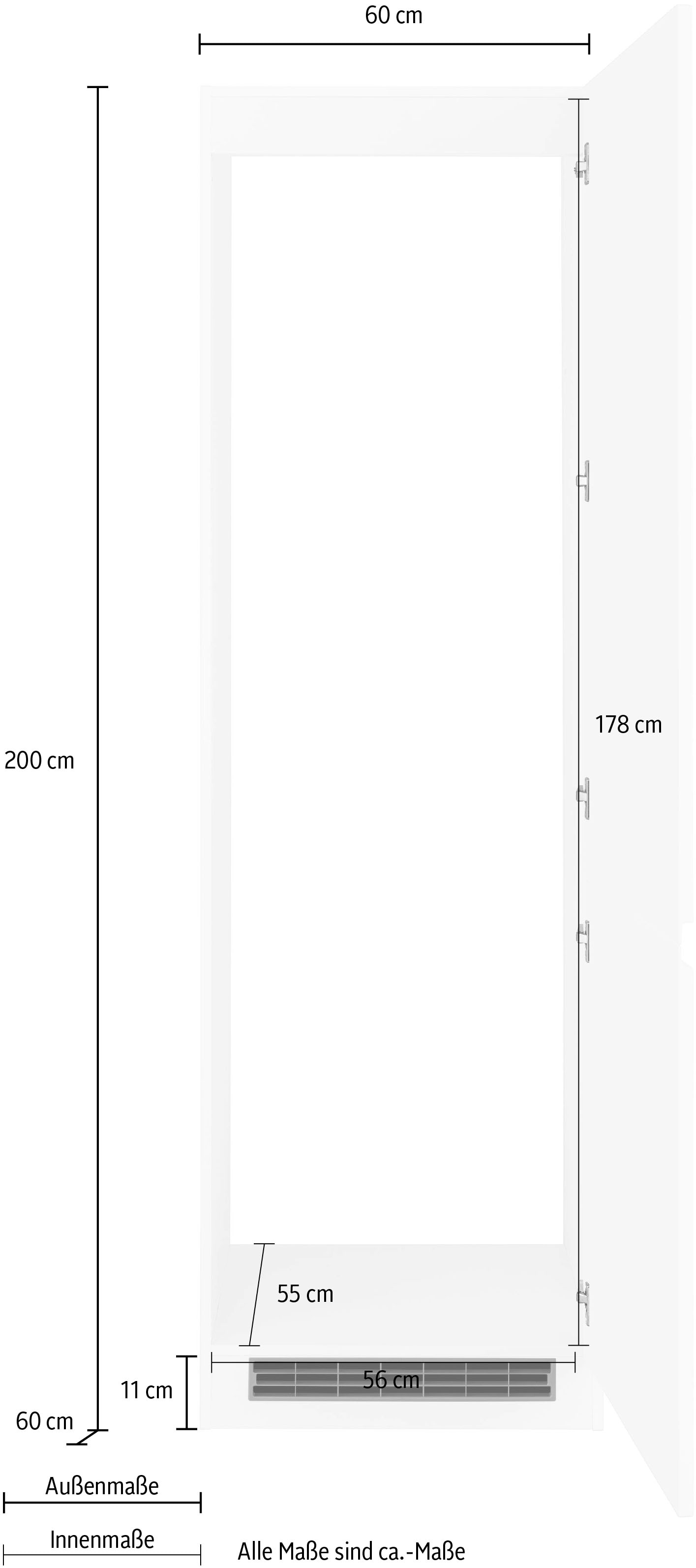 HELD MÖBEL Kühlumbauschrank »Virginia«, 200 cm hoch, 60 cm breit, Nische  für Kühlschrank B/H/T: 56/178/55 cm kaufen | BAUR