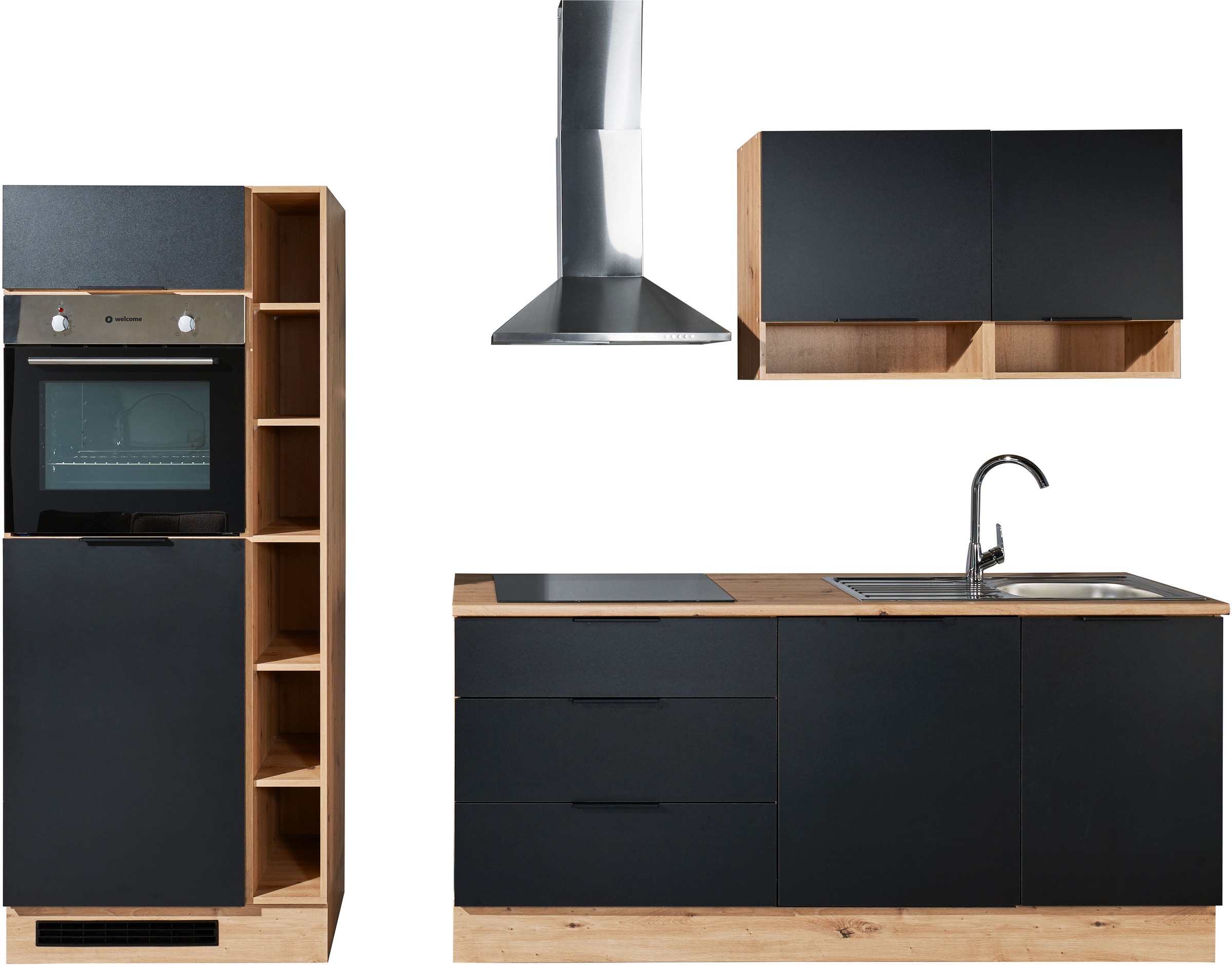 BASIC by Balculina Küchenzeile "Oskar B/H/T 270x211x60 cm" Breite 270cm, wa günstig online kaufen