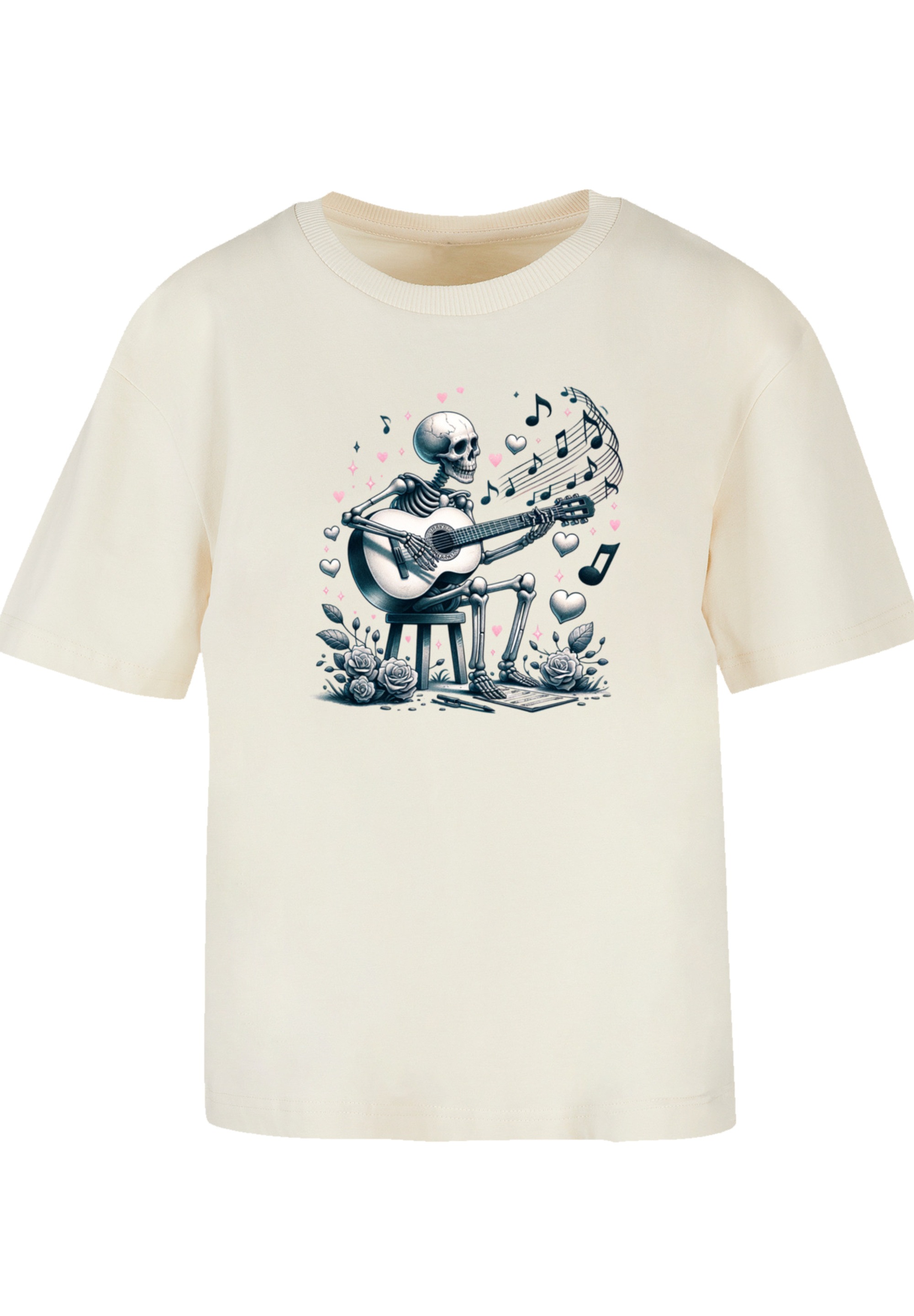 F4NT4STIC T-Shirt »Skelett spielt Gitarre, Musik, Liebe«, Premium Qualität