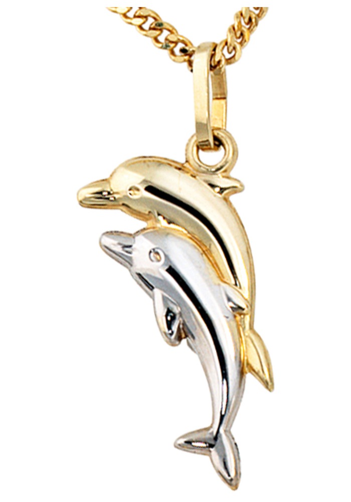 JOBO Kettenanhänger »Anhänger Delfine«, 333 Gold bicolor online bestellen |  BAUR