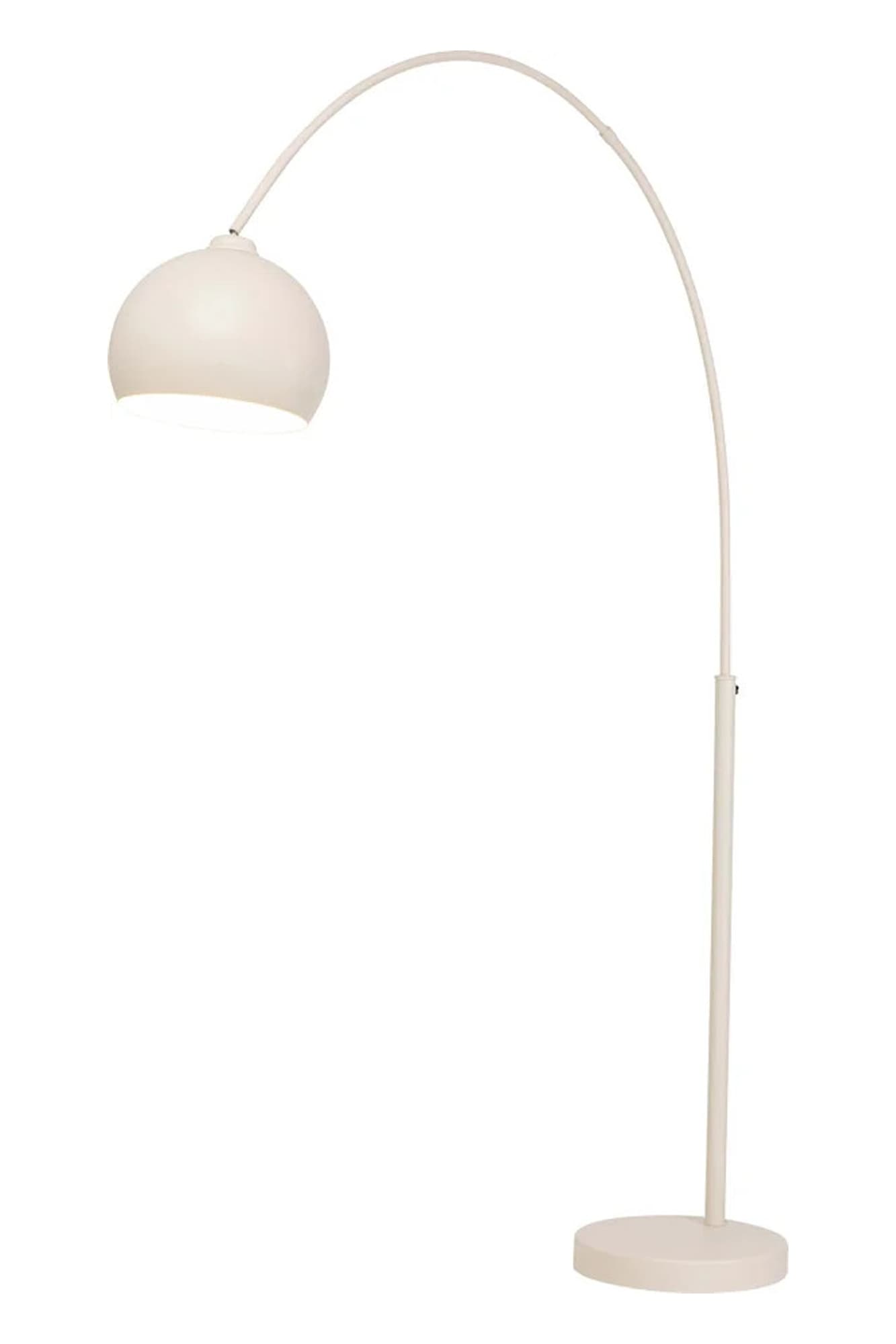 SalesFever Bogenlampe »Elegante Form mit stilvollem Metallschirm und hochwertigem Marmorfuß« E27 1 Stk. beige, Höhe 208 cm, mit Marmorfuß & Dimmer – zeitloses Design
