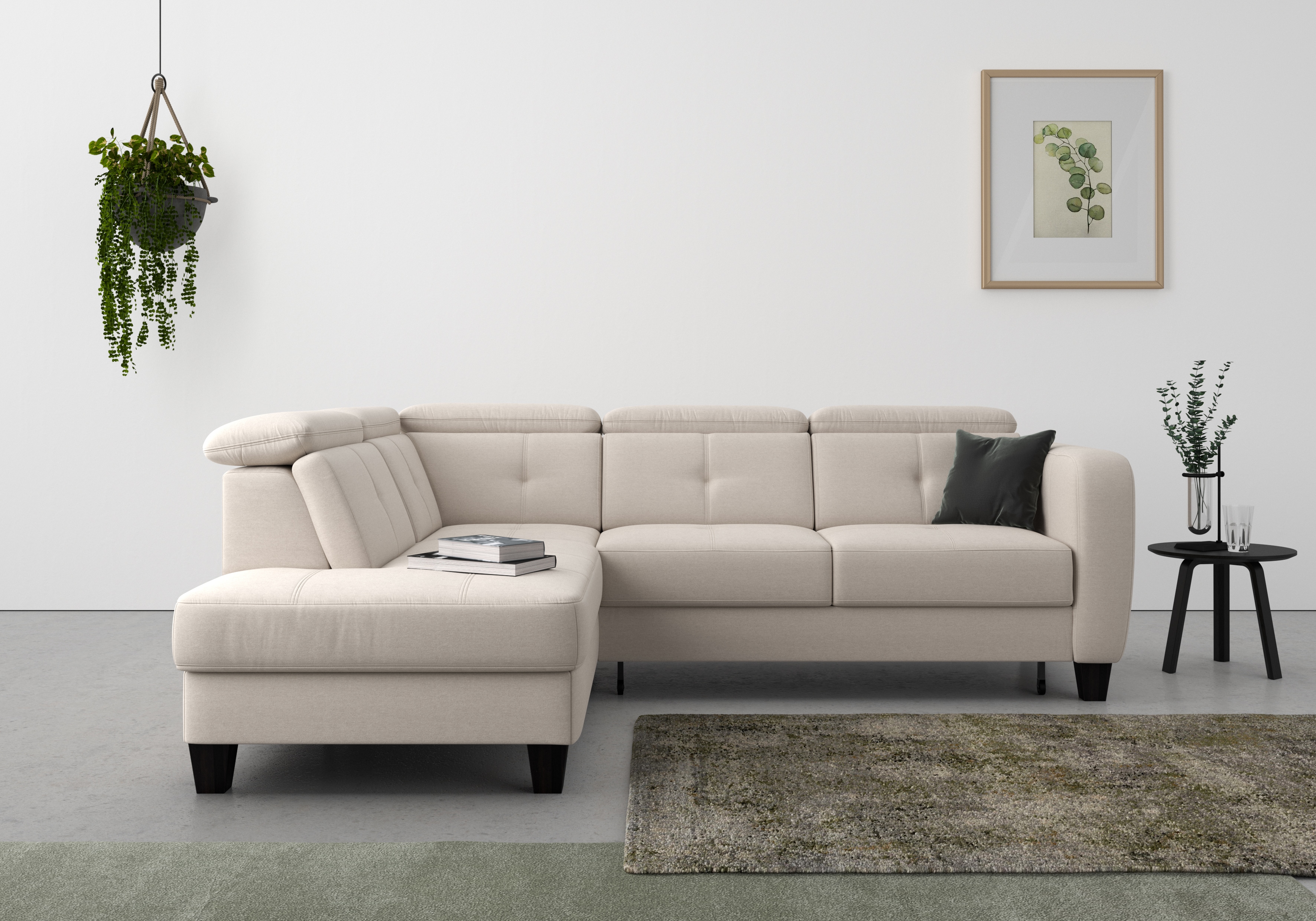 sit&more Ecksofa "Belluci L-Form" inklusive Federkern, wahlweise mit Schlaffunktion und Bettkasten
