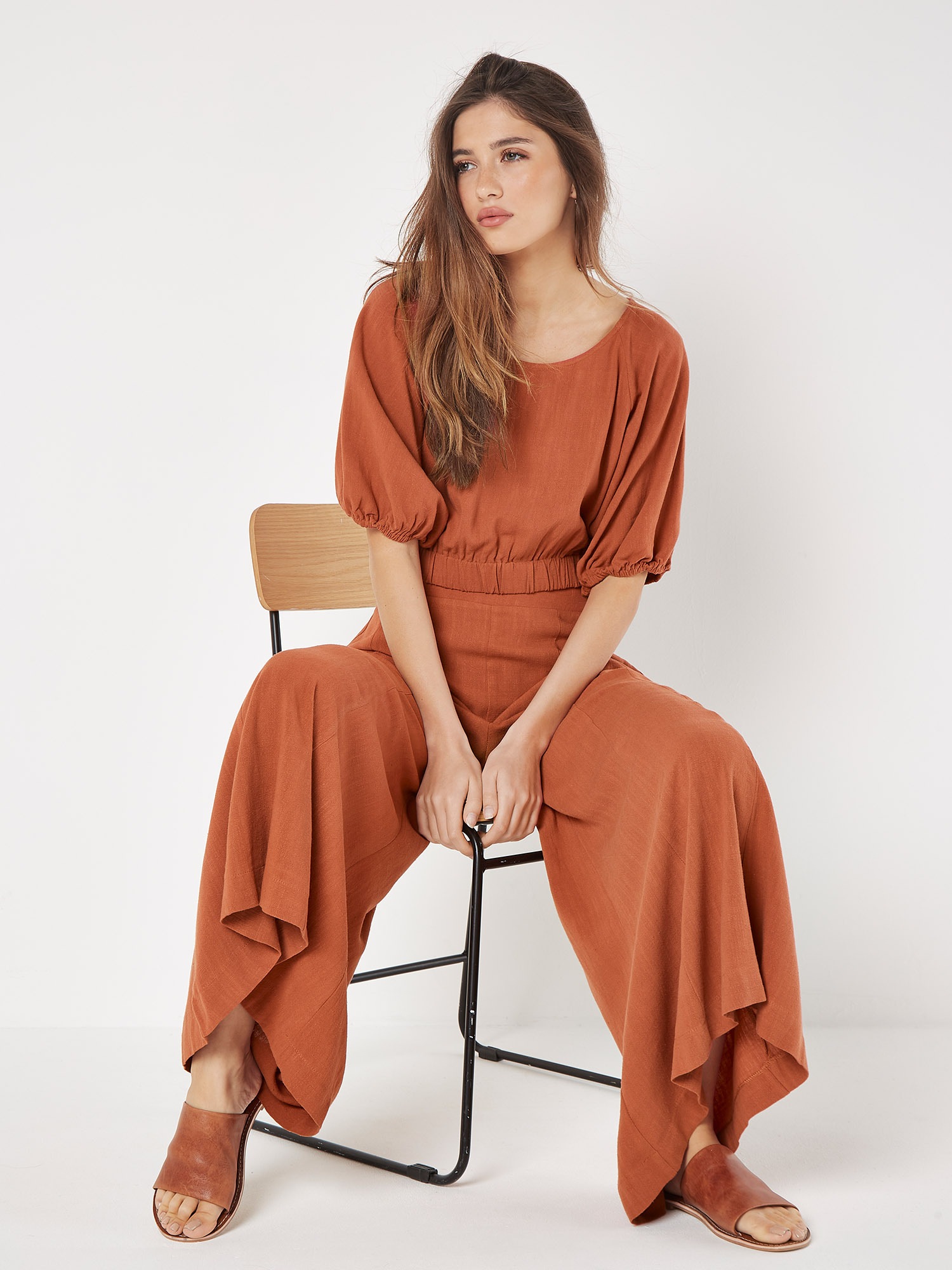 Apricot Klassische Bluse »Crop-Top« mit Ballonärmeln