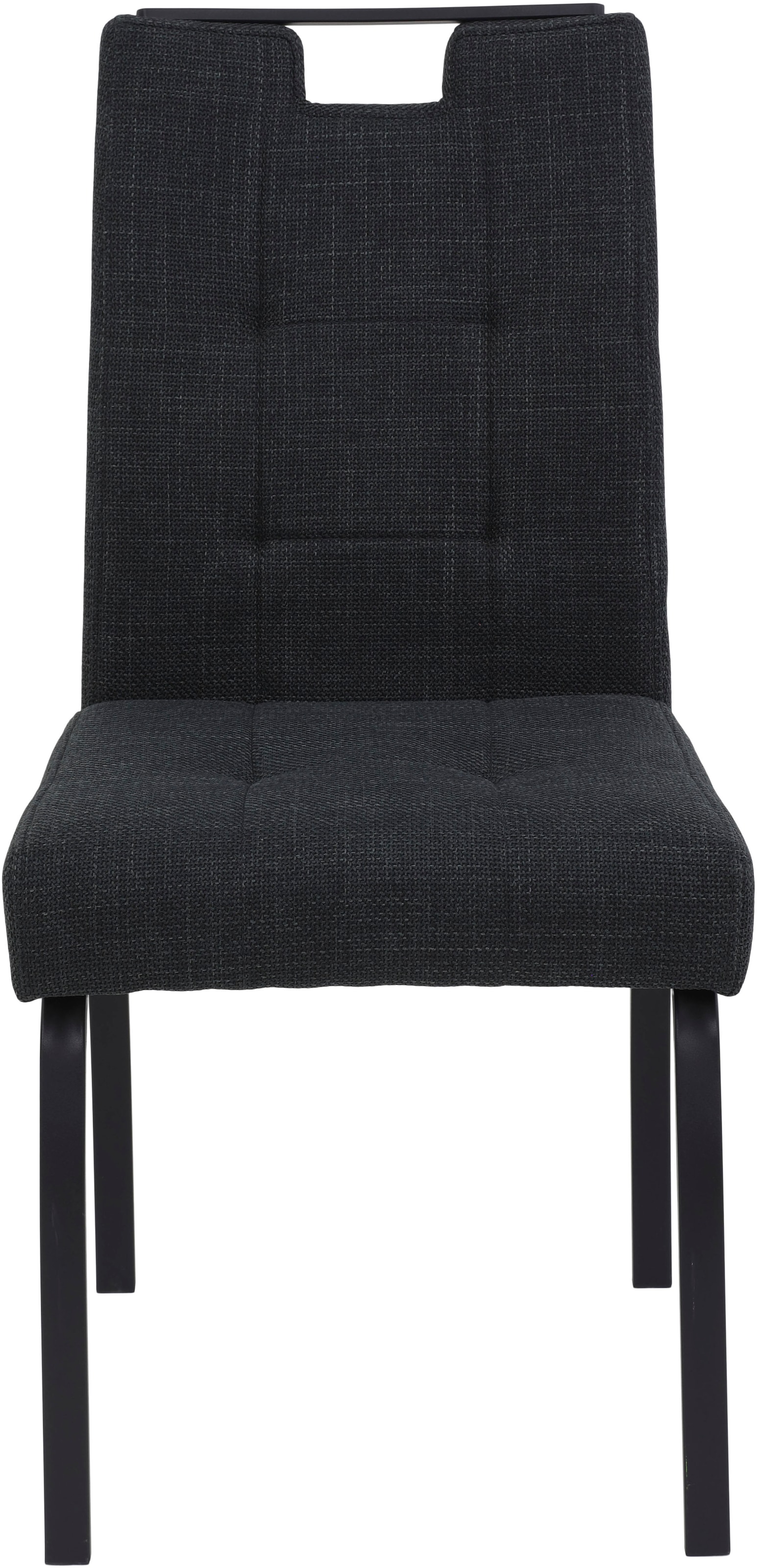 HELA 4-Fußstuhl »LINZ, Esszimmerstuhl, Komfortstuhl«, (Set), 2 St., Microfaser-Webstoff, XL-Sitz,elegante Griffleiste,Komfortsitz mit Federkern,140kg belastbar