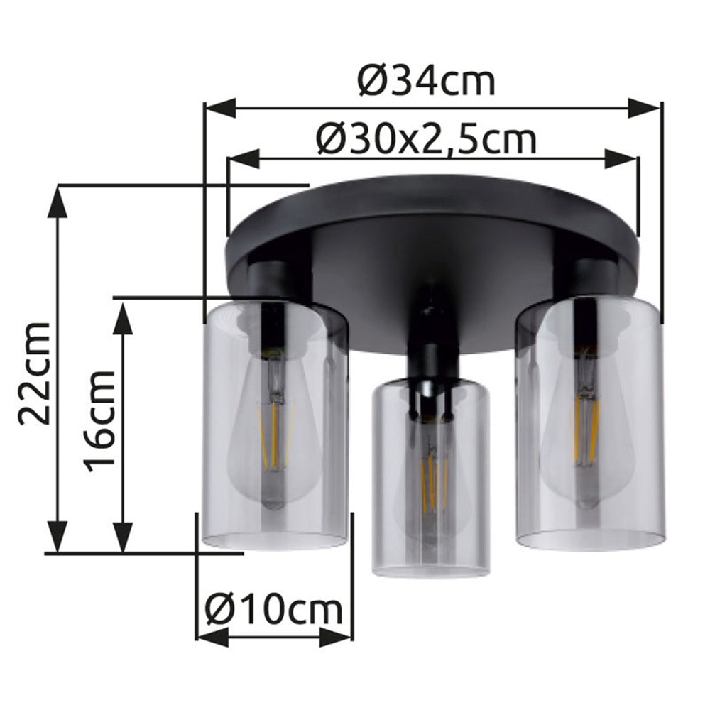 GLOBO LIGHTING Deckenleuchte »HADERA«, Leuchtmittel E27 | ohne Leuchtmittel, Deckenlampe/Glas ruchfarben/Wohnzimmer/Flur/ø: 340mm