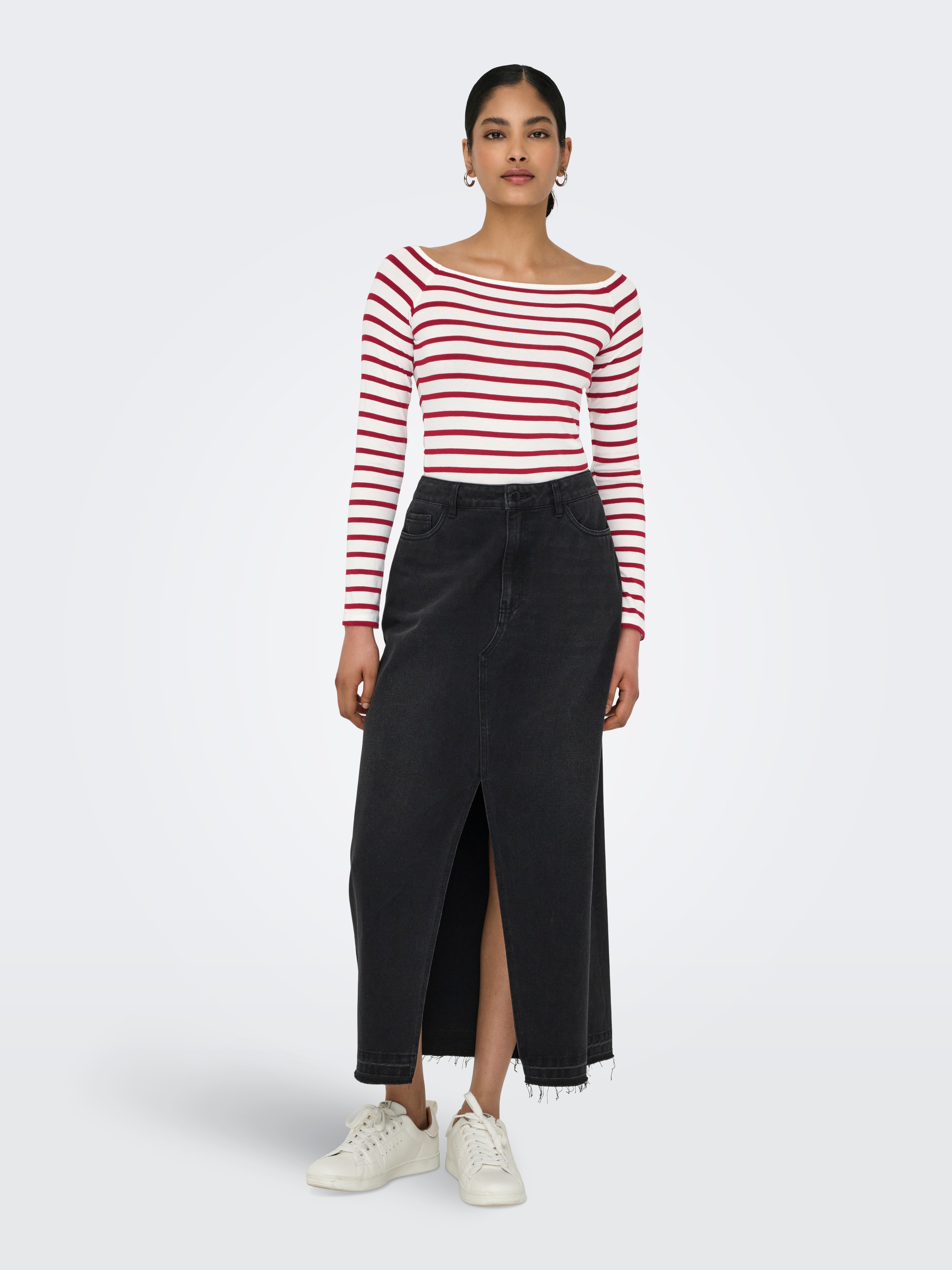 ONLY Langarmshirt »ONLGLAMOUR L/S BOAT NECK TOP BOX CC JRS«