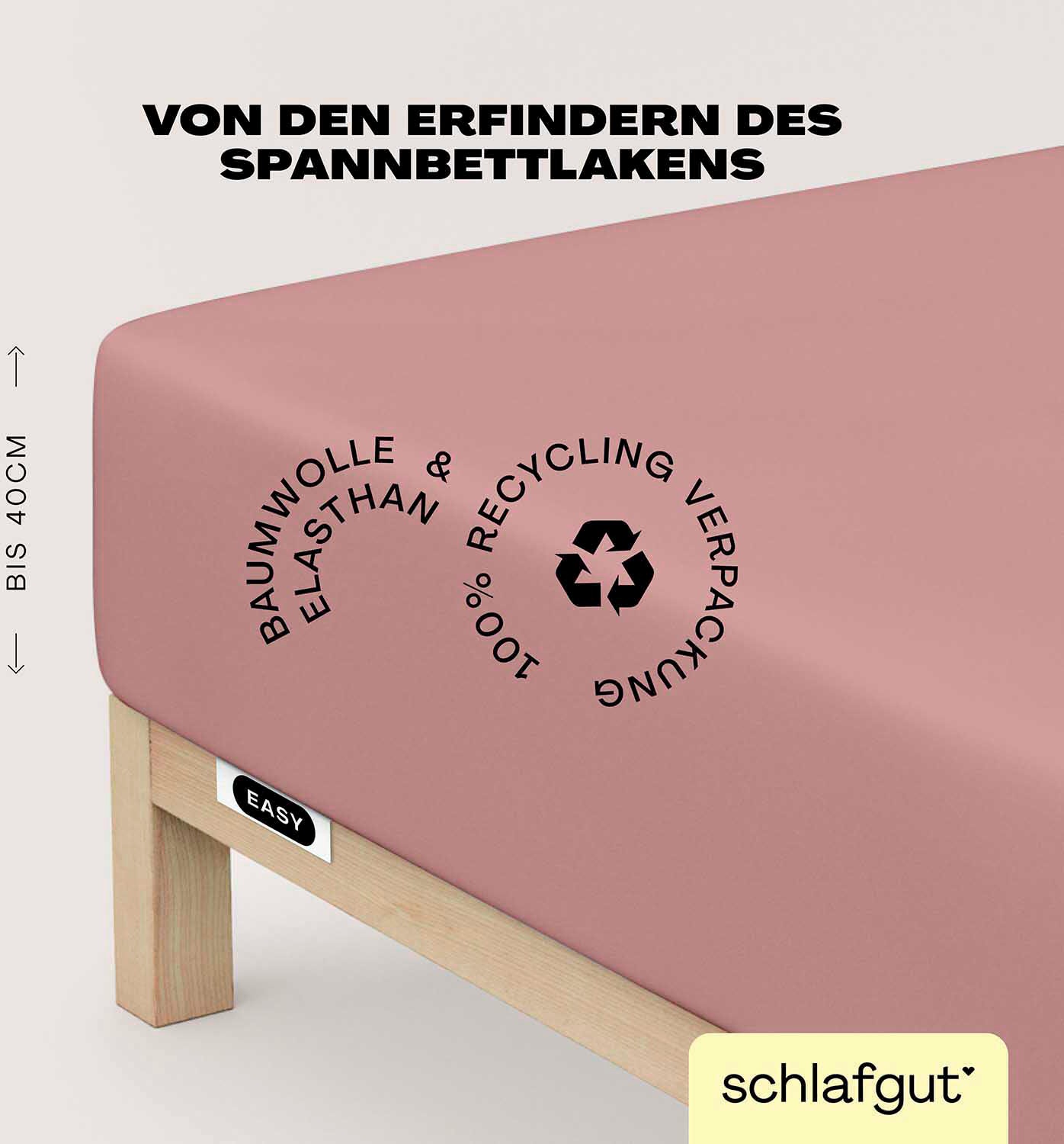 Schlafgut Spannbettlaken »EASY Jersey Elasthan Boxspring«, MADE IN GREEN by OEKO-TEX®