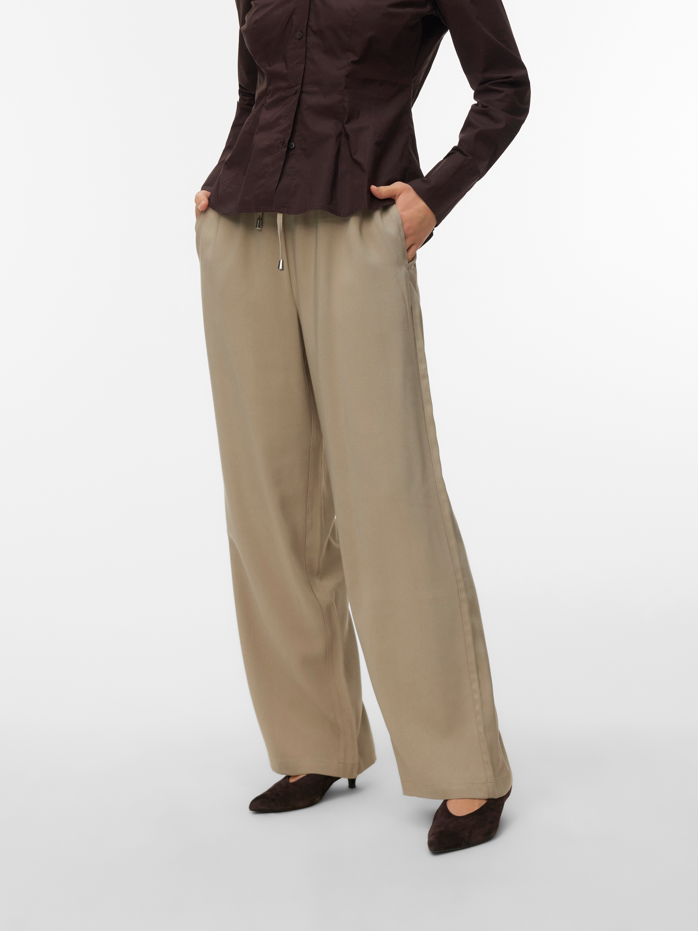 Vero Moda Schlupfhose "VMKATIE LOOSE PANT WVN NOOS" Materialmix günstig online kaufen