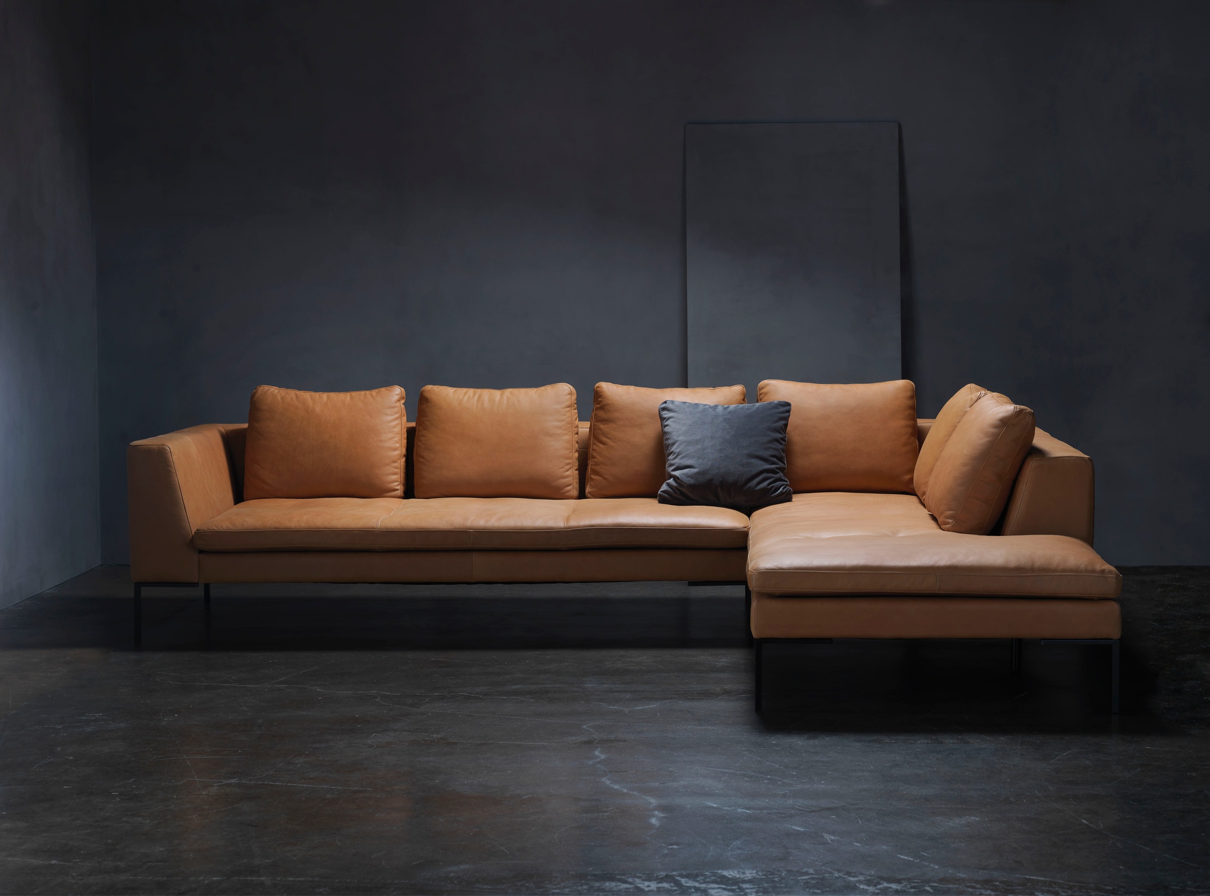 FLEXLUX Ecksofa »Loano, superbequemer Sitzkomfort durch Kaltschaum im Sitz, L-Form«, modernes Sofa, frei im Raum stellbar, lose Kissen, hoher Fuß