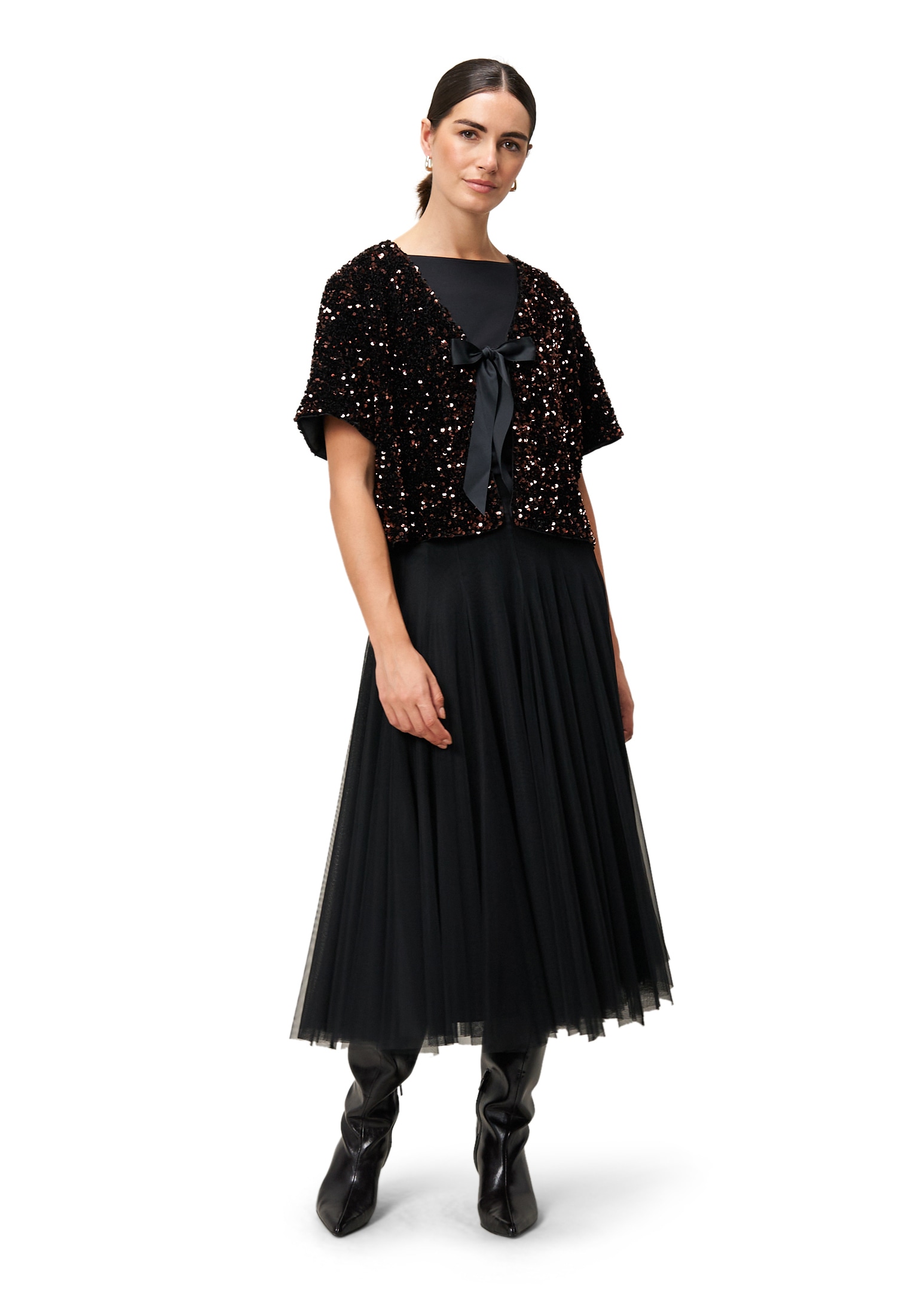 Zero Jackenblazer »Damen mit Pailletten«, Bindedetail
