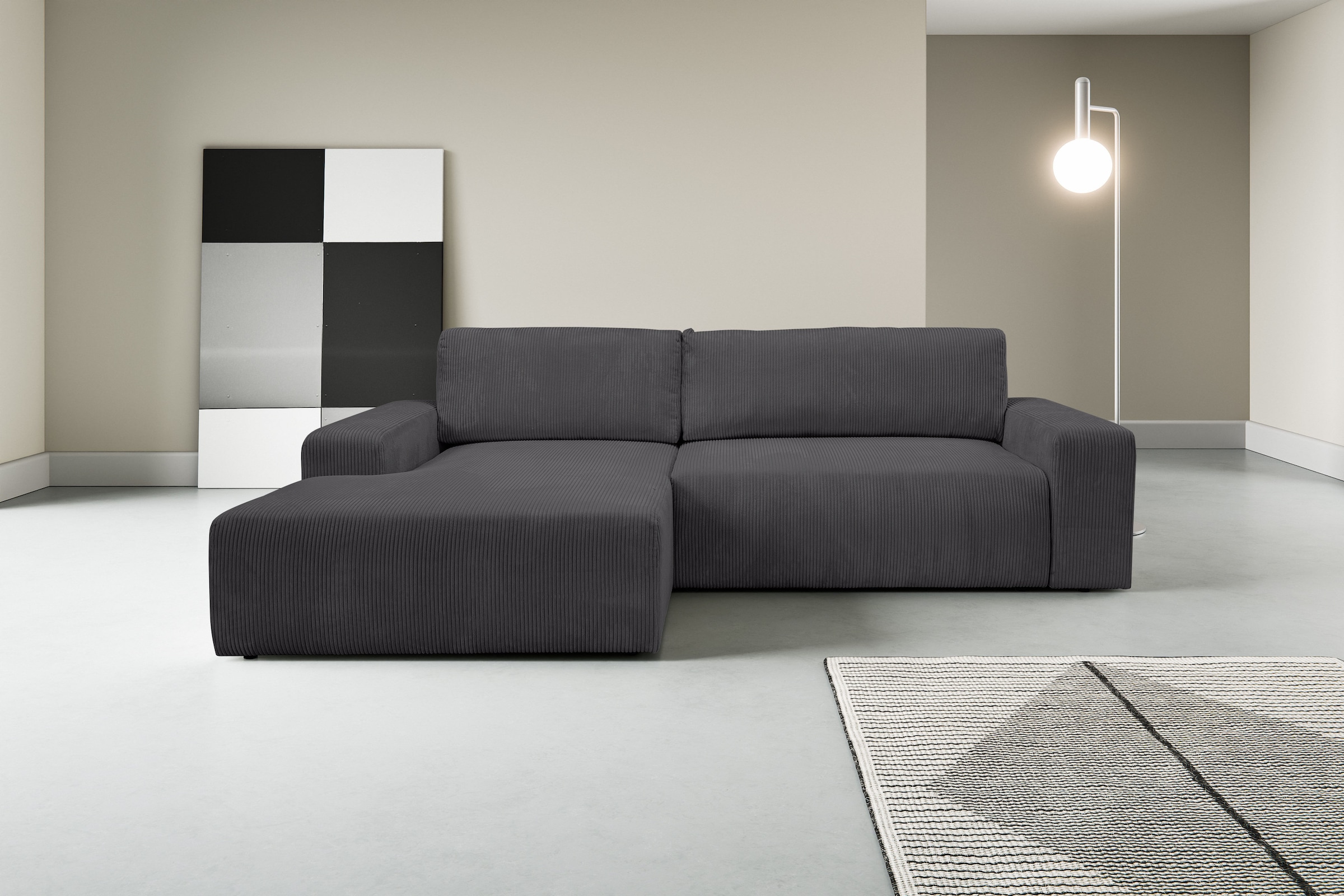 WERK2 Ecksofa "Rotterdam-L, kuschelweicher Cord oder Breitcord, L-Form, Bre günstig online kaufen
