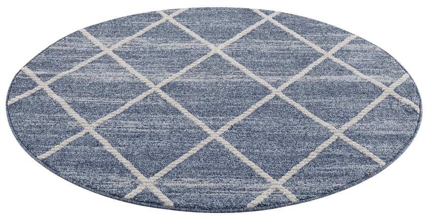 Carpet City Teppich »Art 2646«, rund, 7 mm Höhe, Kurzflor, Rauten-Optik, ideal für Flur & Diele