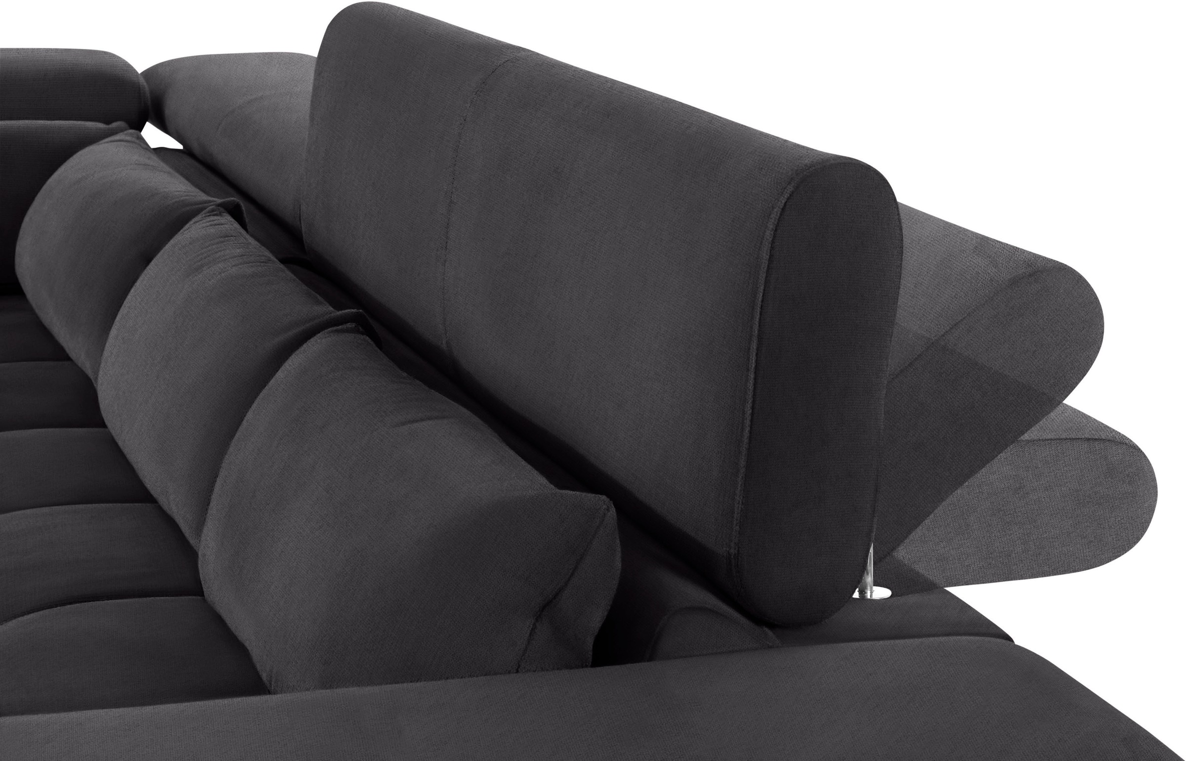COTTA Ecksofa »Orion L-Form«, mit Kopfteilverstellung & 5 Nierenkissen