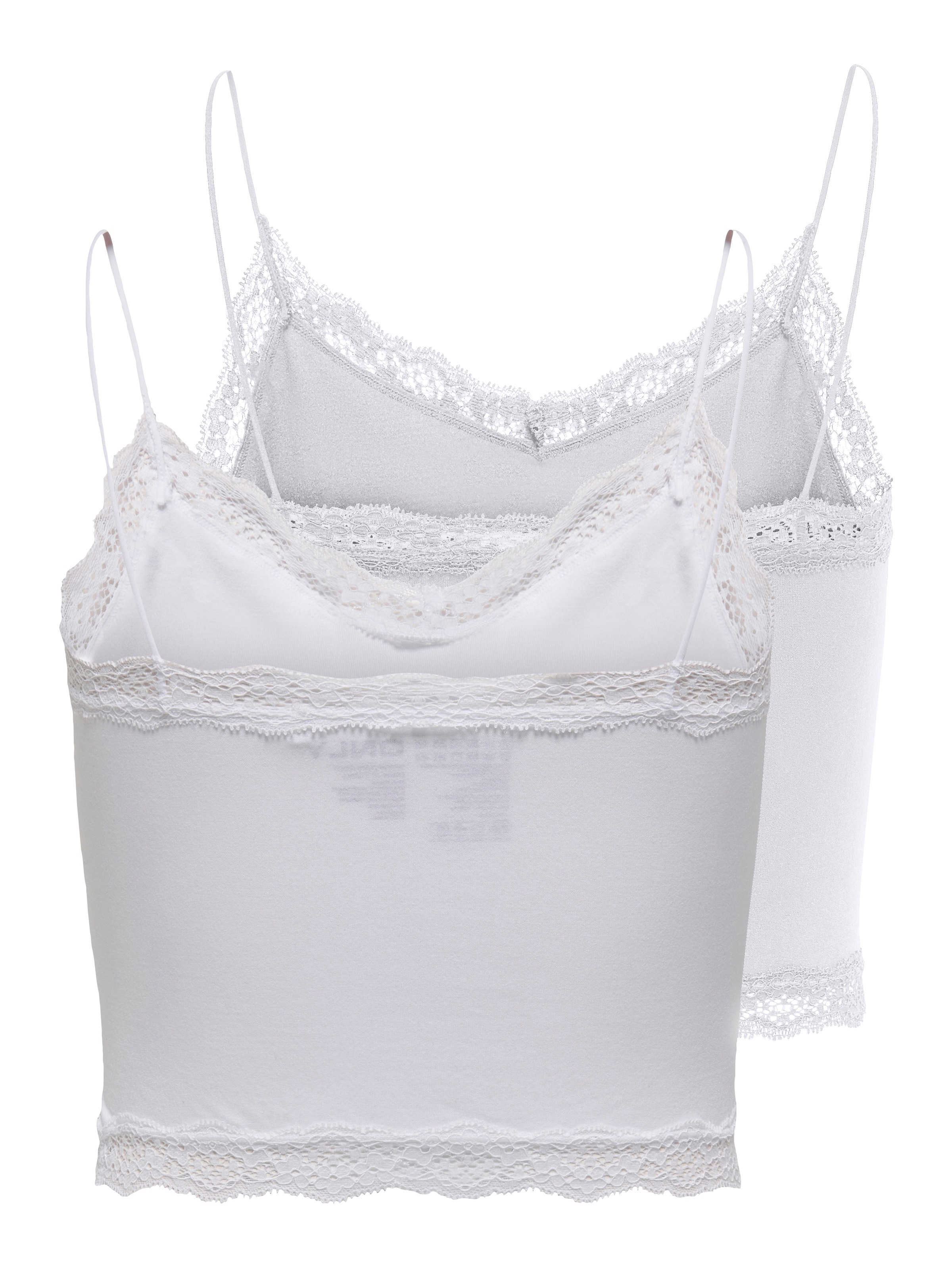 Thumbnail - ONLY Trägertop "ONLVICKY LACE SEAML 2-PACK CROPPED TOP" Packung, 2 Stk.