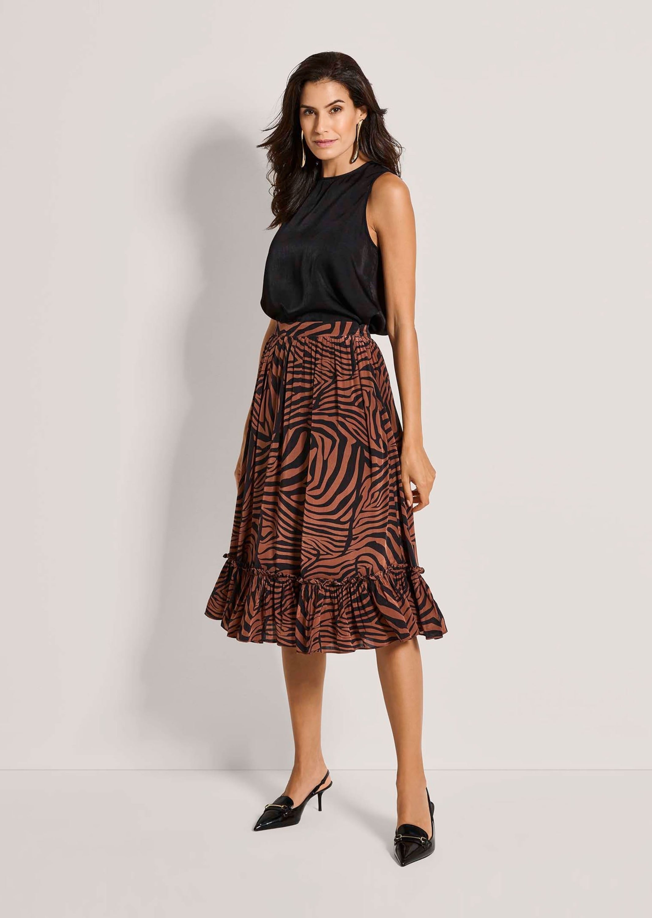 MADELEINE Sommerrock »Faltenrock Midirock mit Zebra-Print«