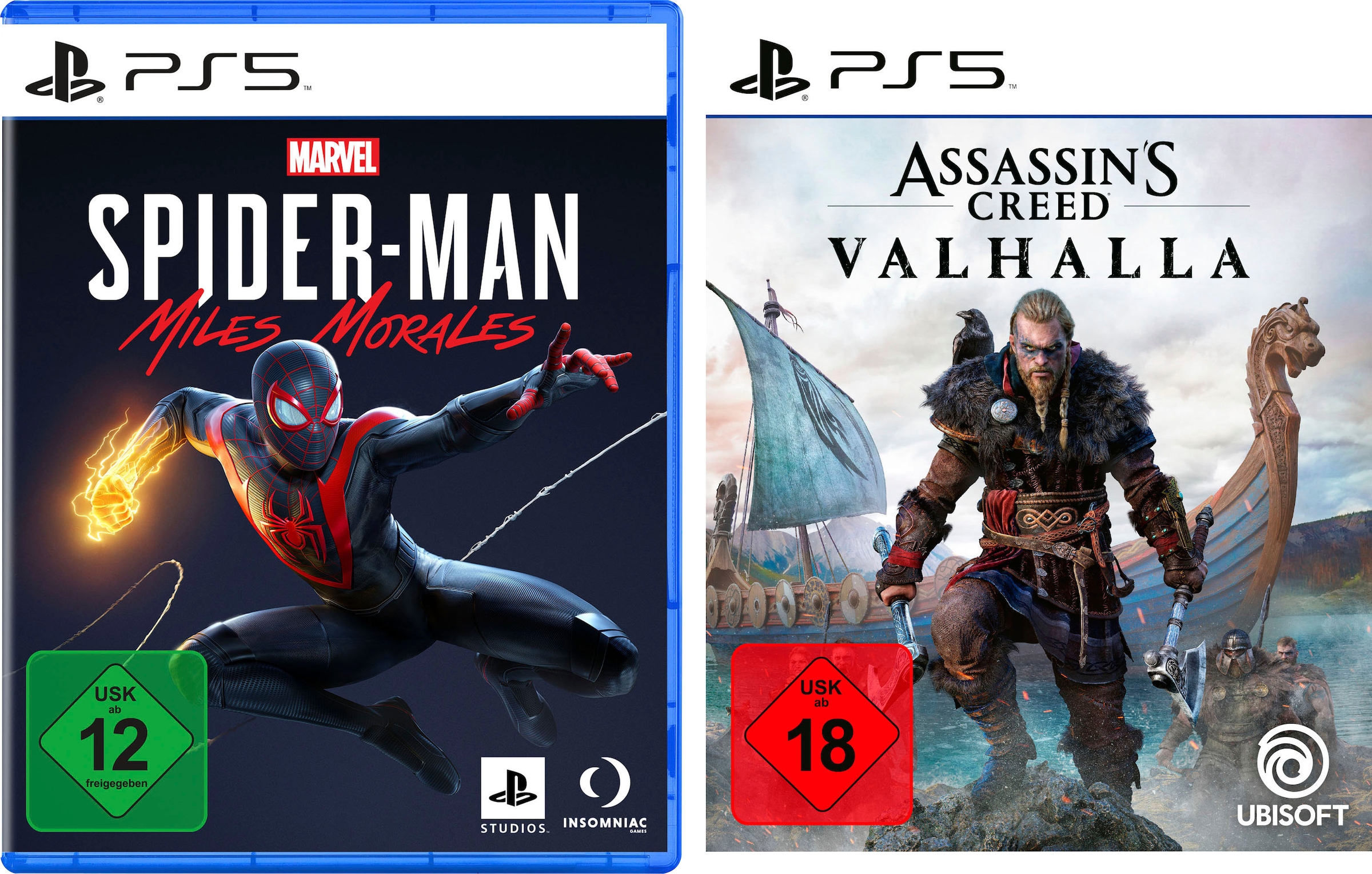 PlayStation 5 Spielesoftware »Marvel's Spider-Man: Miles Morales + Assassin's Creed Valhalla«, PlayStation 5