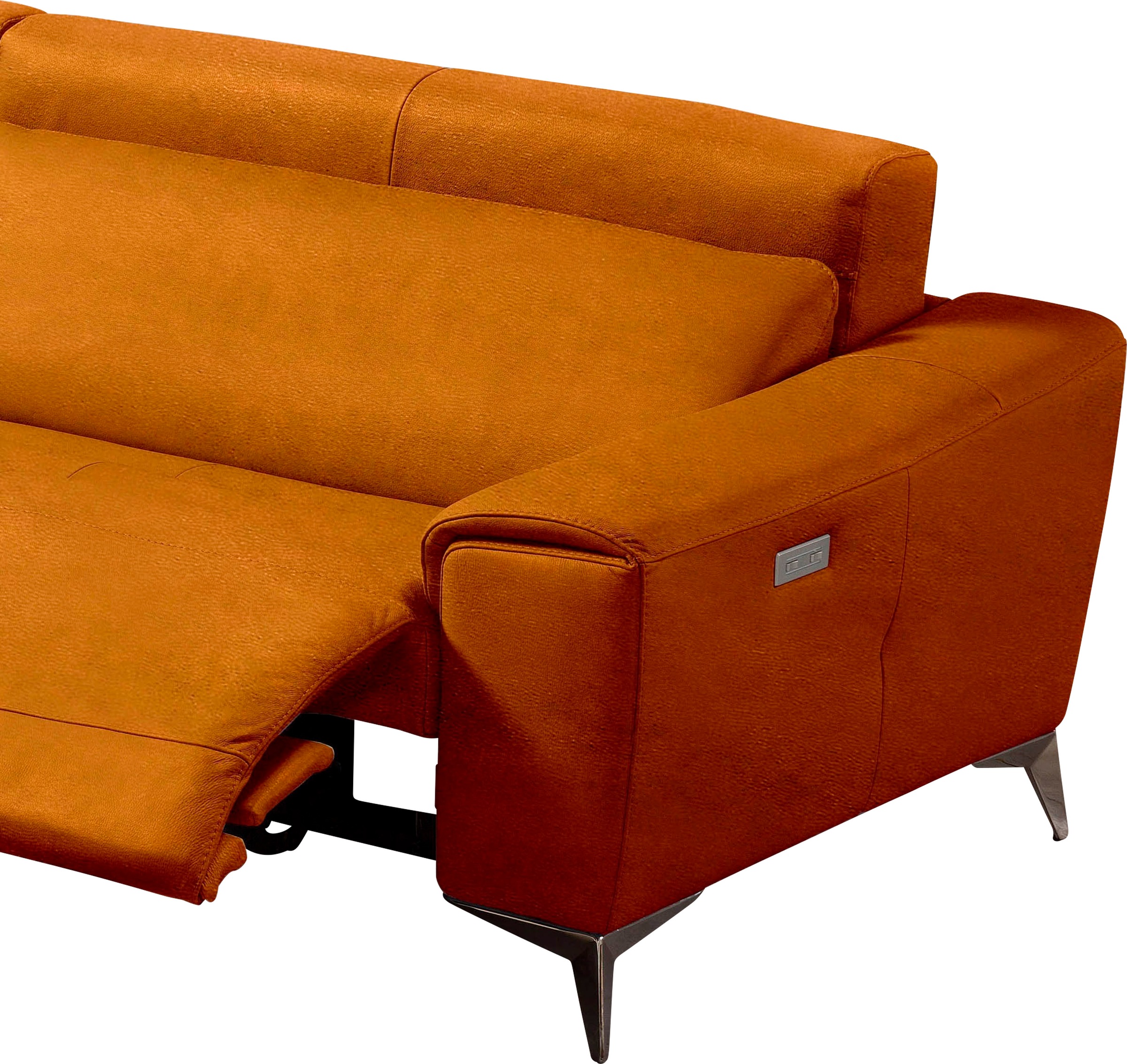 Egoitaliano Ecksofa »Suzette, Designsofa mit hohem Sitzkomfort«, mit Recamiere, inkl. 1 elektronischen Relaxfunktion, L-Form