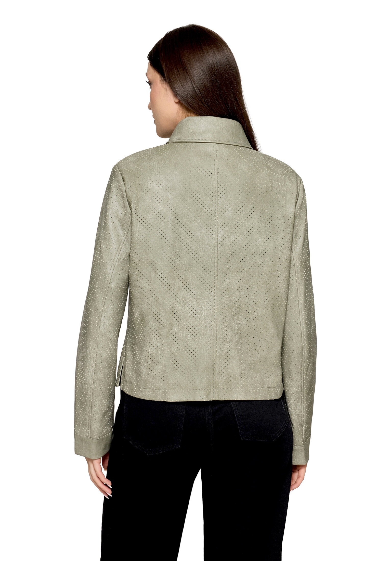 Amber & June Lederjacke »Damen mit Kragen«