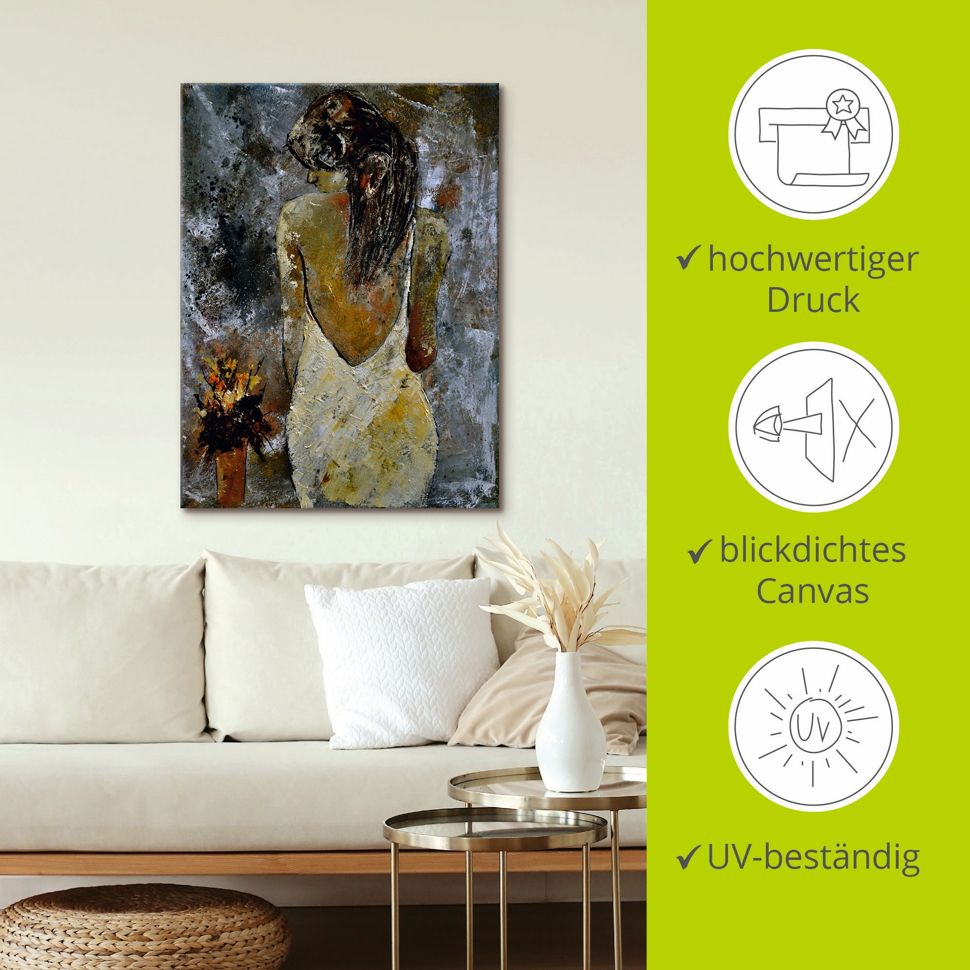 Artland Wandbild »Junge Frau«, Frau, (1 St.), als Leinwandbild, Poster in verschied. Größen