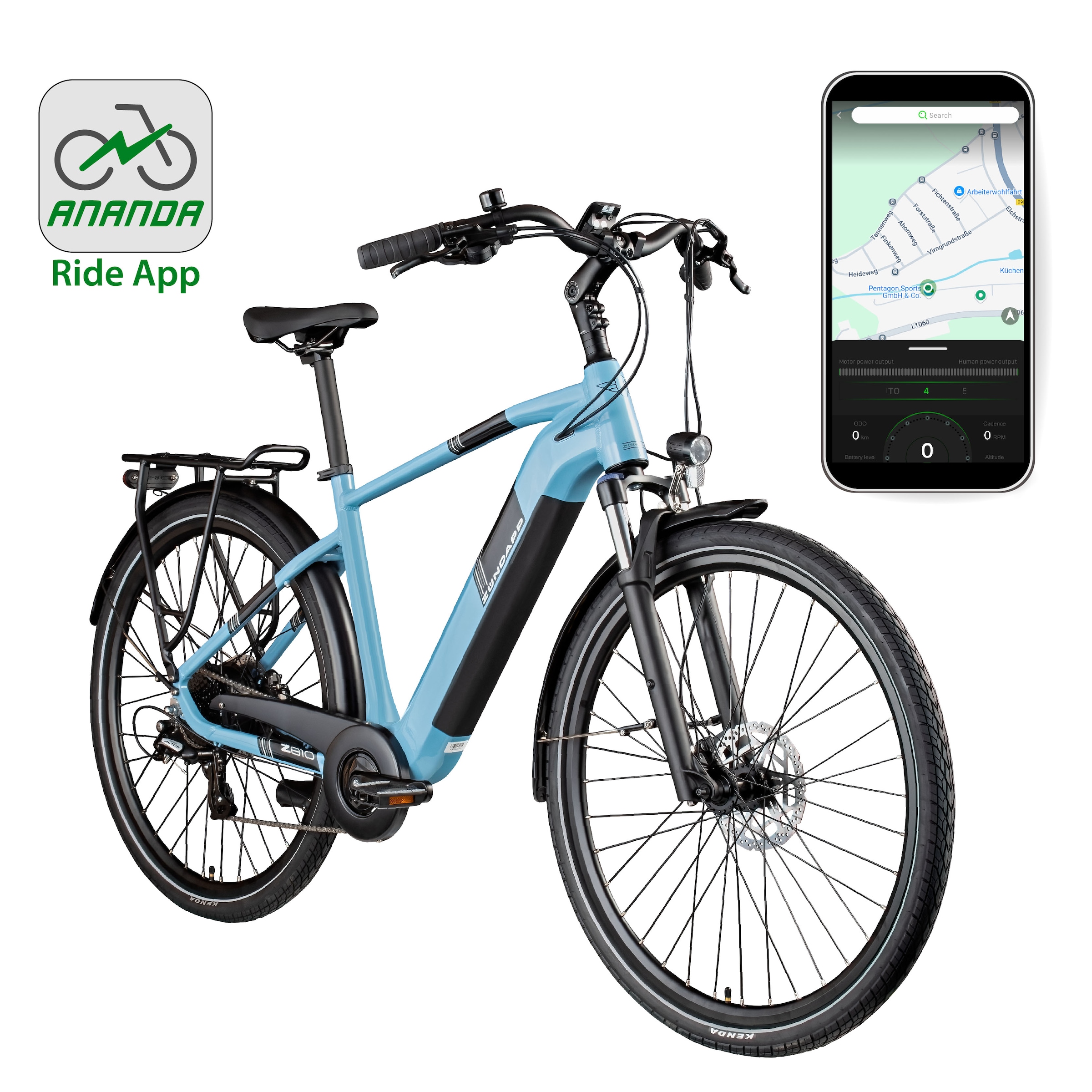 Zündapp »Z810« 8 Gang Shimano Altus RD-M310 Schaltwerk Kettenschaltung Heckmotor 250 W Pedelec, Elektrofahrrad für Damen und Herren