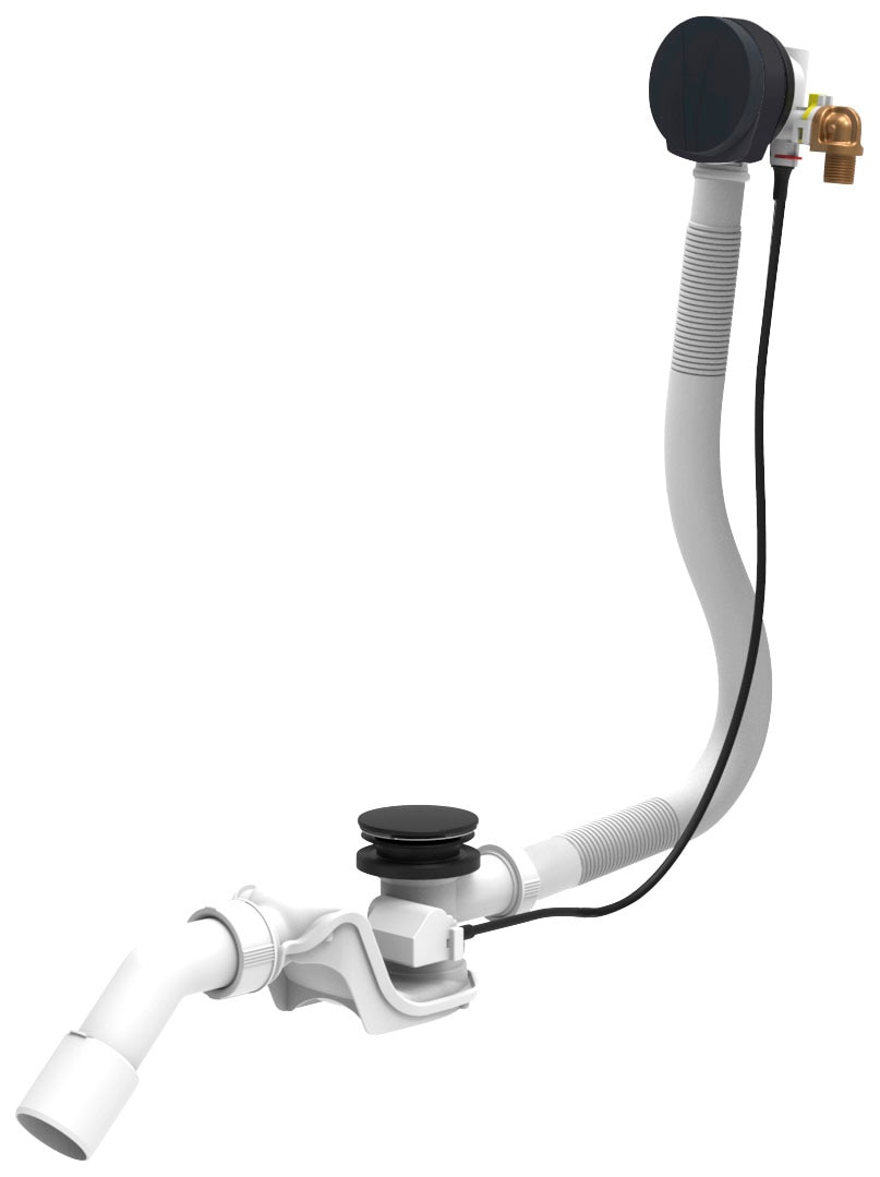 Ablaufgarnitur OTTOFOND, schwarz-weiß, Kunststoff, Armaturen, "Luxus", Ab- und Überlaufgarnitur für Badewannen, Ablaufanschluss 40/50 mm