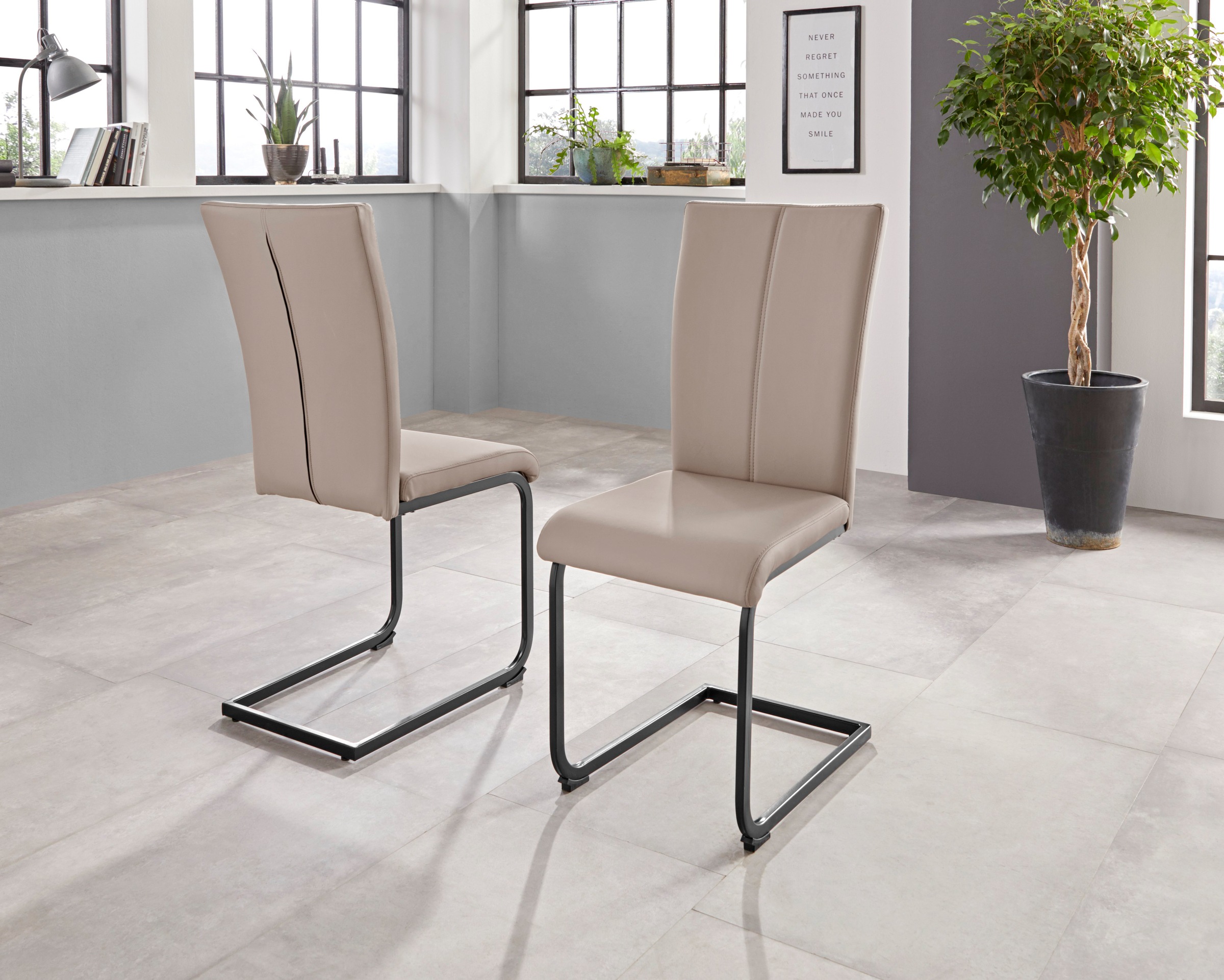 OTTO home Freischwinger "Oliver" () 2 Stk.Stuhl belastbar bis 120 Kg günstig online kaufen