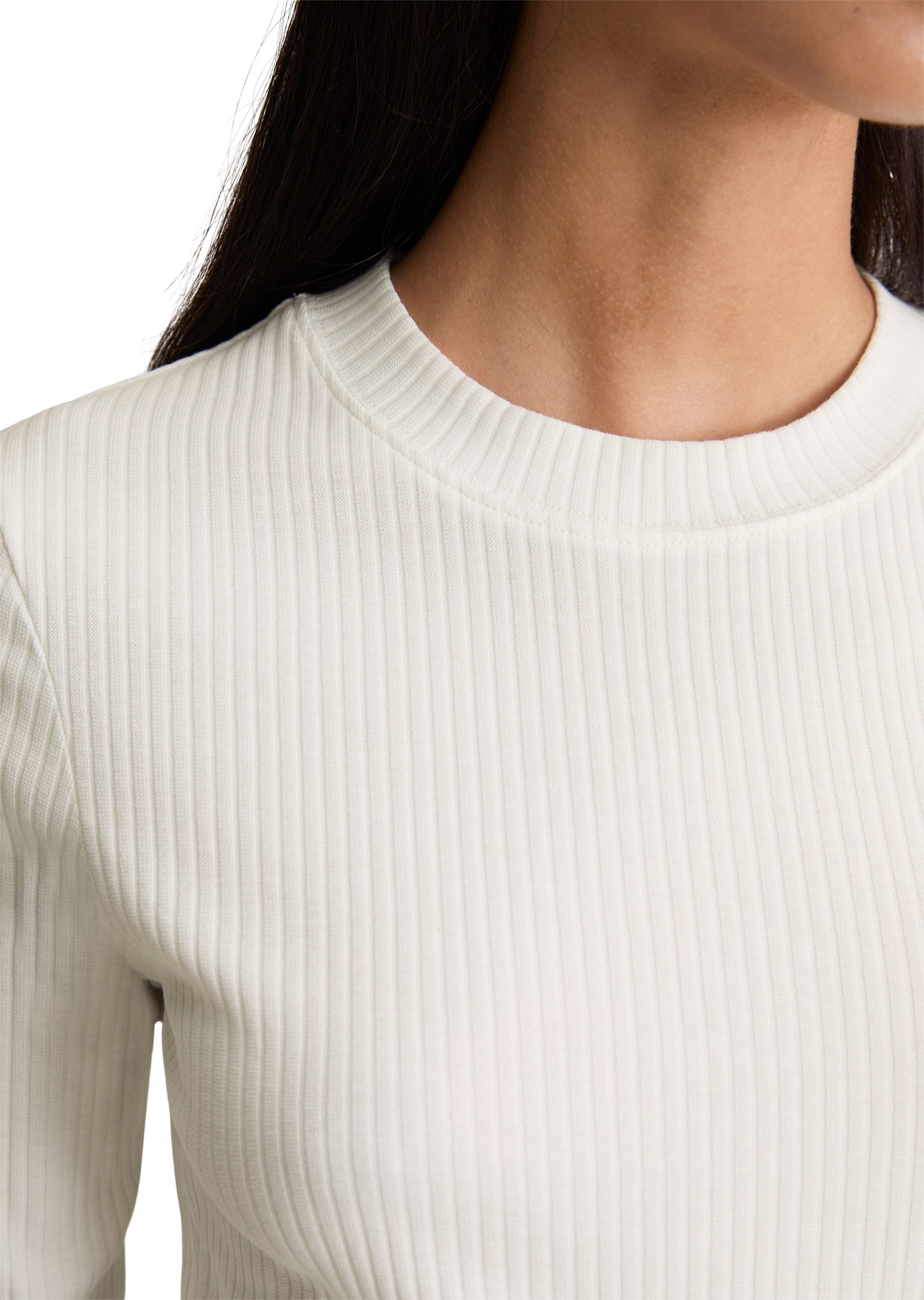 Thumbnail - Marc OPolo DENIM Langarmshirt Rundhalsausschnitt, slim fit, Bio-Baumwolle