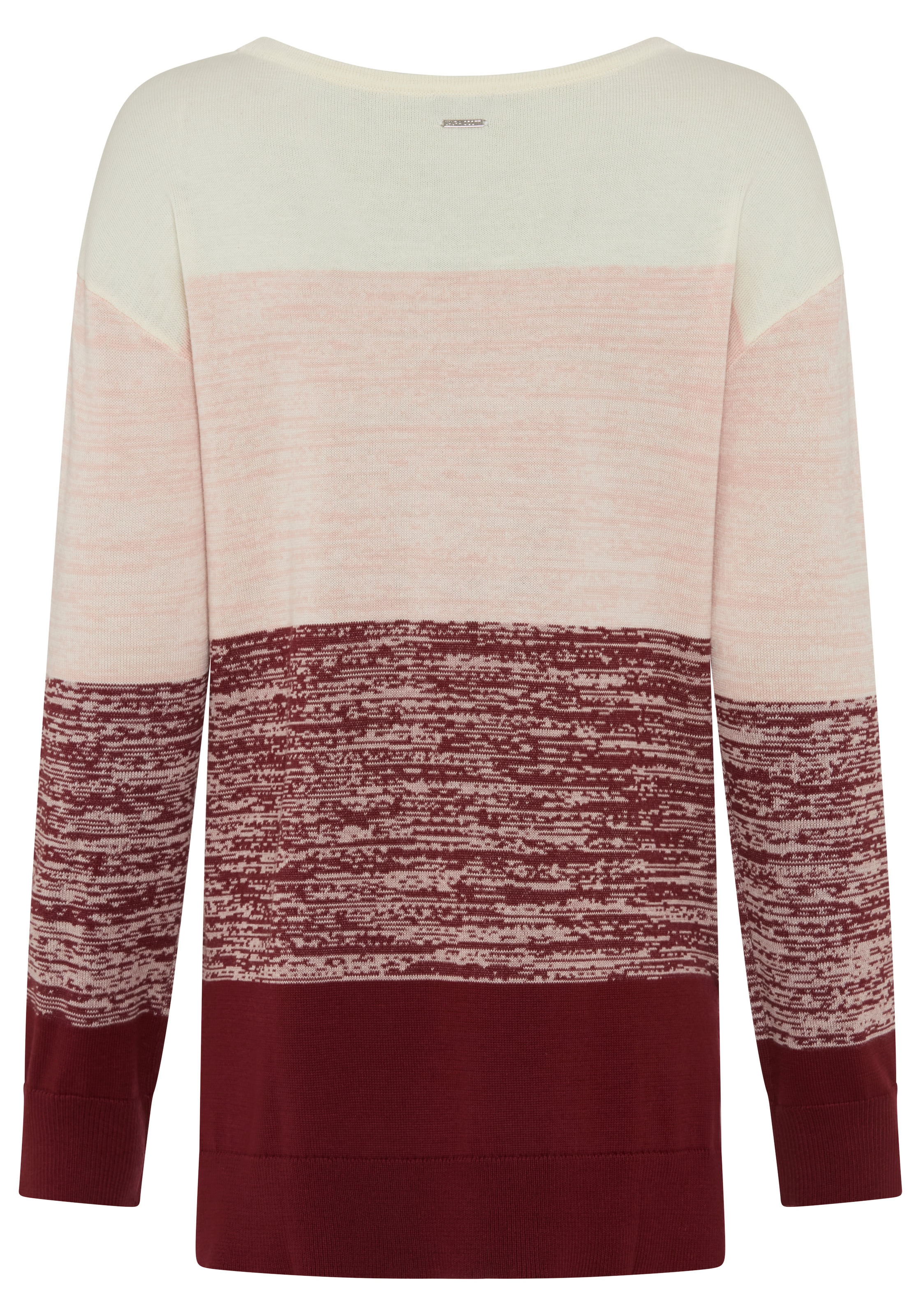 Laura Scott Strickpullover »mit breiten, melierten Streifen« aus Feinstrick, figurumspielende Passform