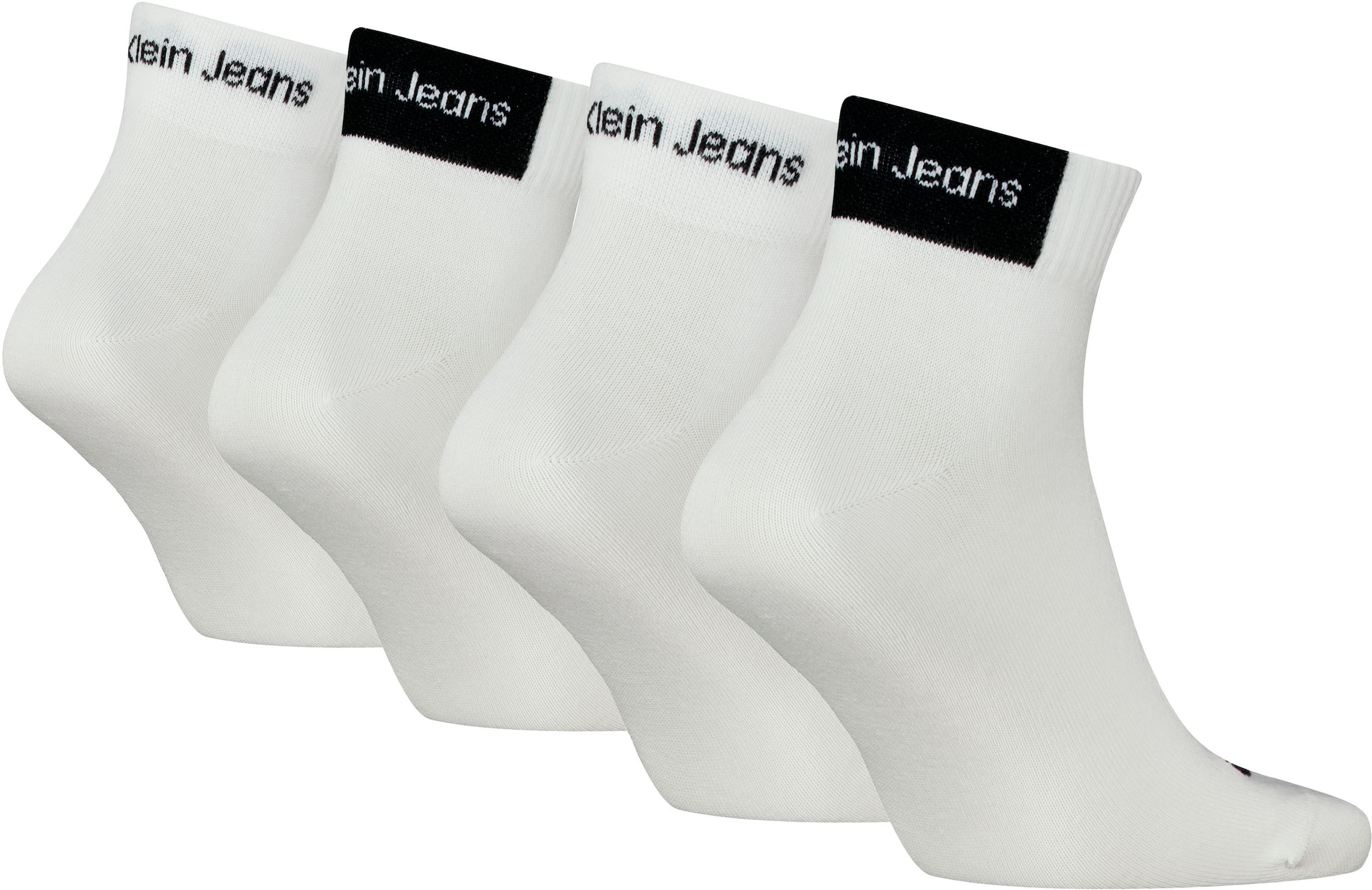 Calvin Klein Jeans Kurzsocken »CKJ MEN QUARTER 4P CONTRAST«, (Packung, 4er-Pack), mit Logo-Bündchen