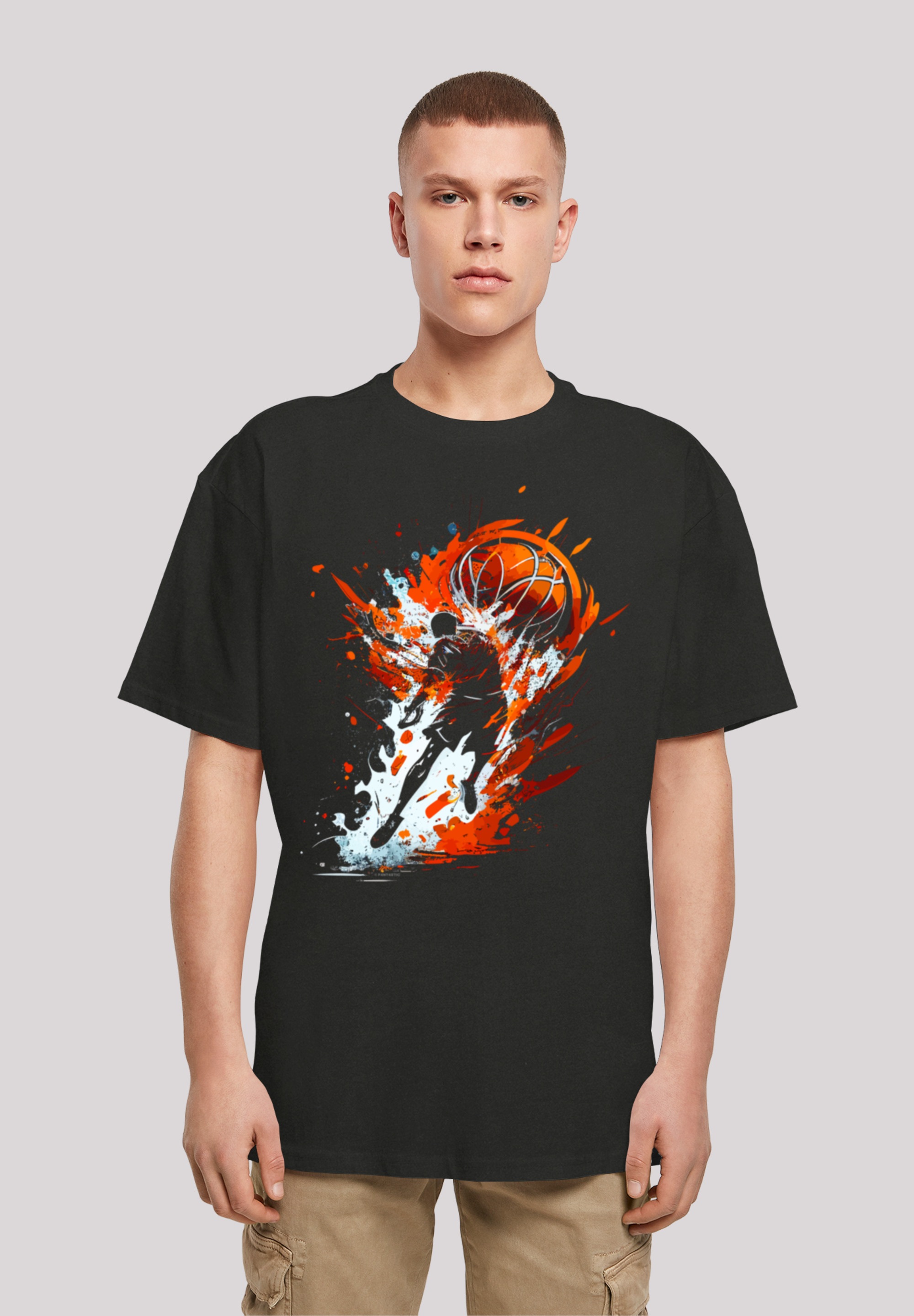 F4NT4STIC T-Shirt "Basketball Splash Sport OVERSIZE TEE", Print