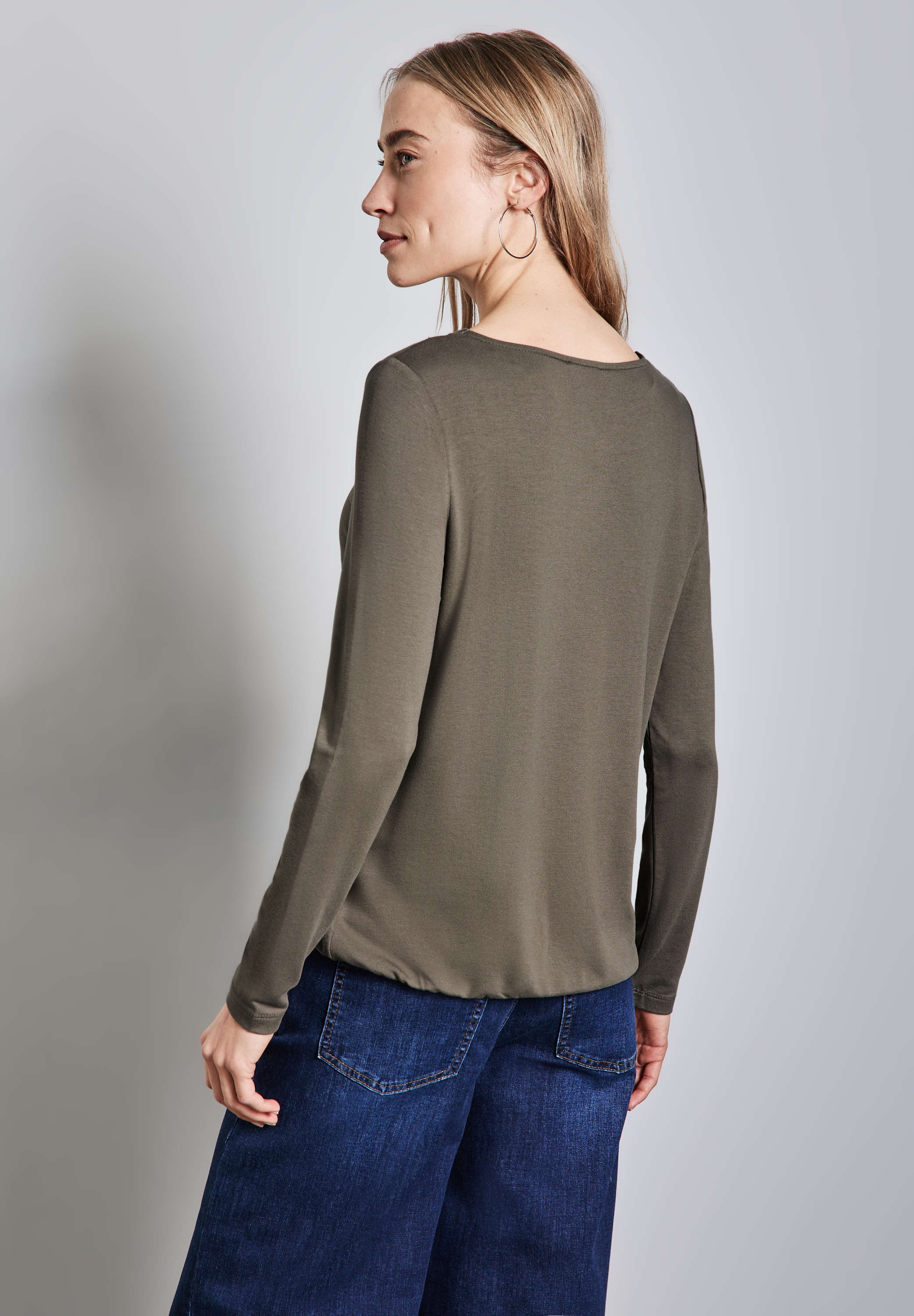 STREET ONE Langarmshirt, mit Elastiksaum