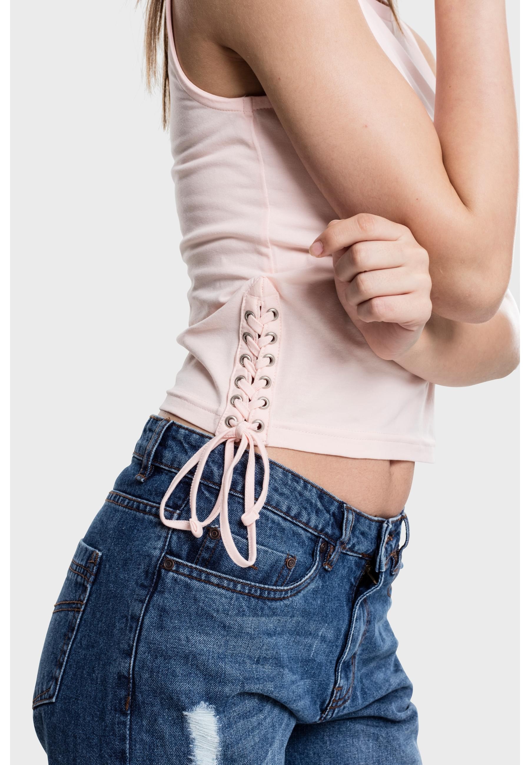 URBAN CLASSICS Muskelshirt »Urban Classics Damen Ladies Lace Up Cropped Top« 1 Stk.