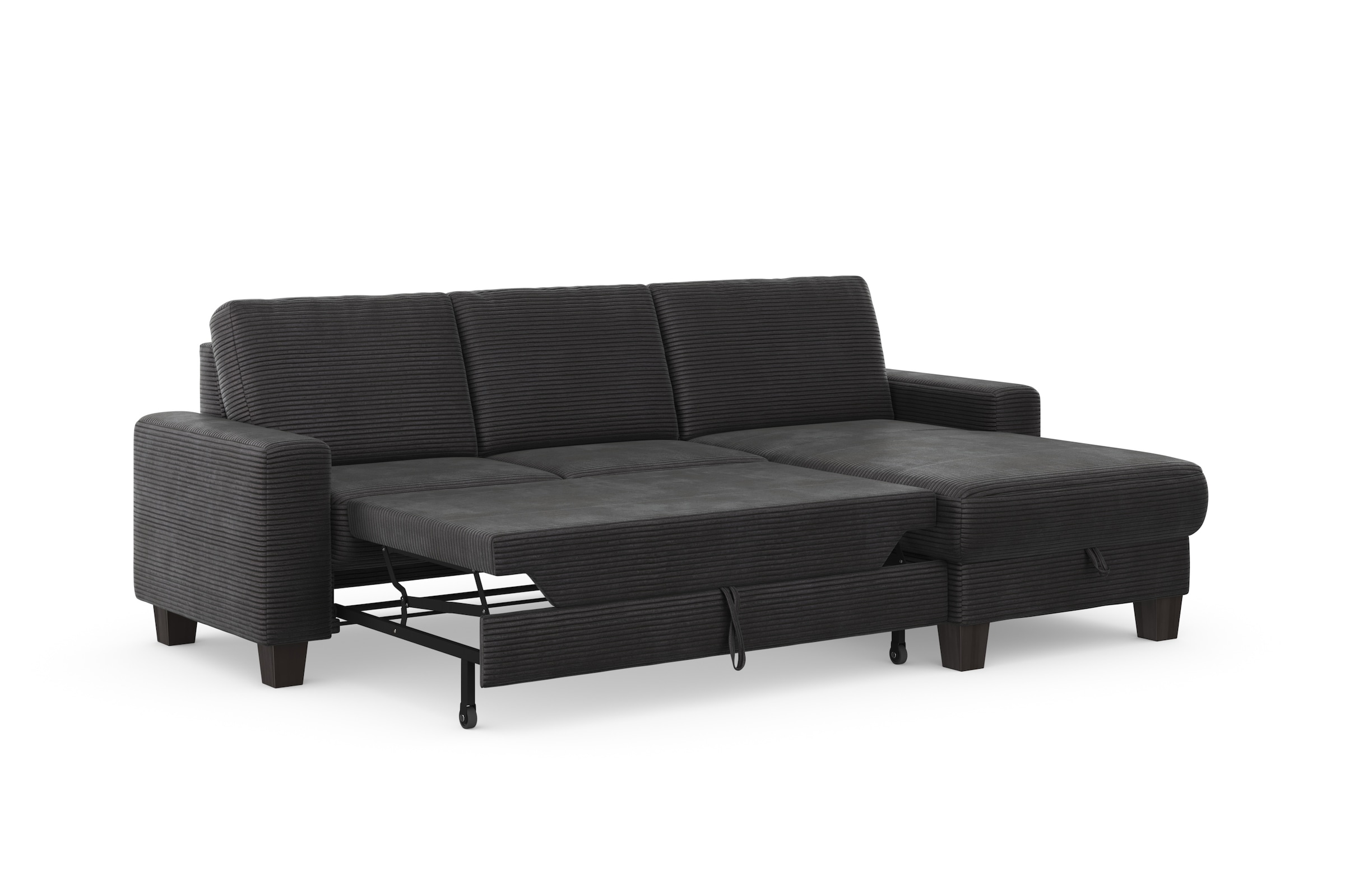 Home affaire Ecksofa »Summer L-Form«, mit Recamiere, mit oder ohne Bettfunktion und Bettkasten, Cord-Bezug