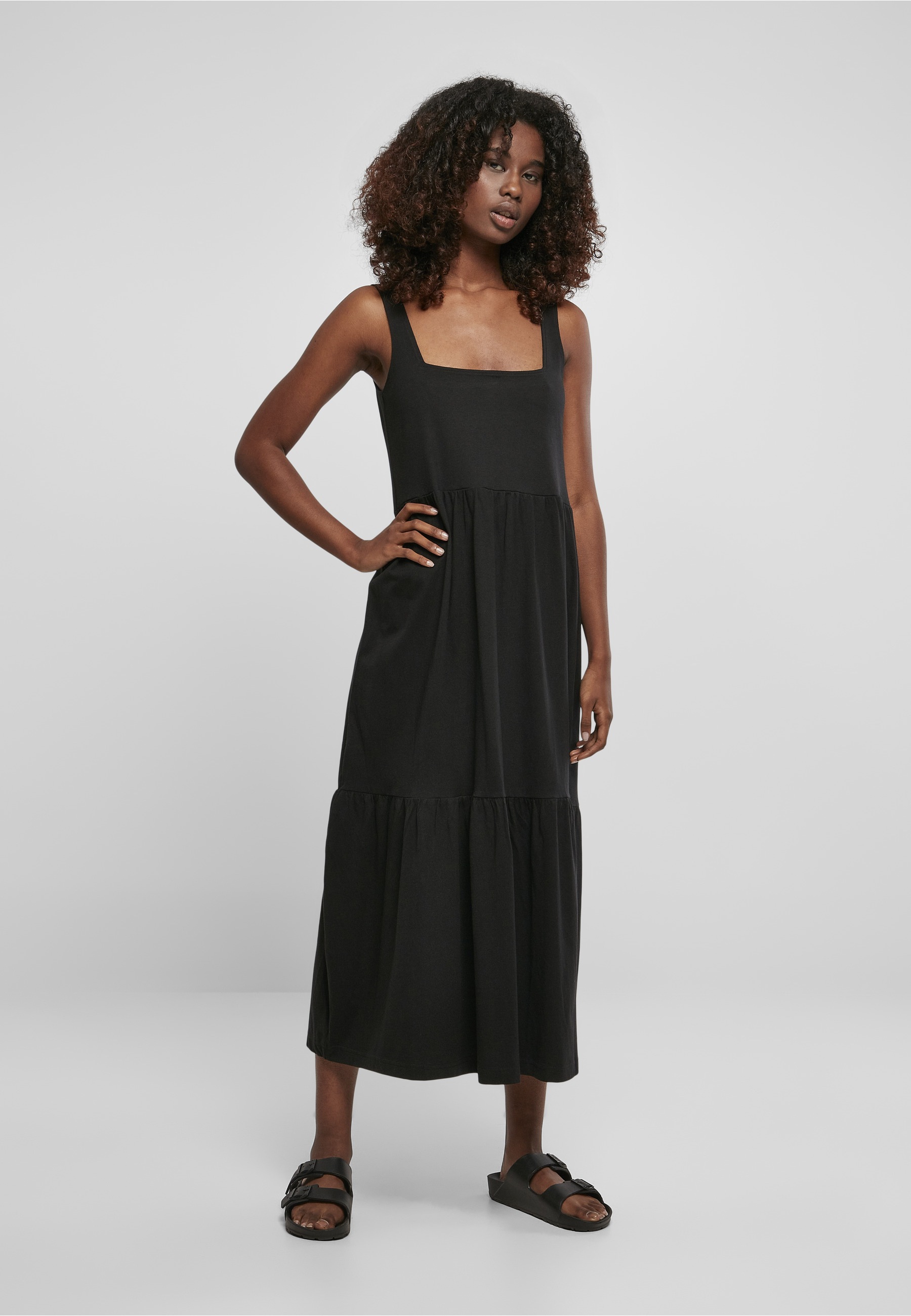 URBAN CLASSICS Shirtkleid »Urban Classics Damen Ladies 7/8 Length Valance Summer Dress« 1 Stk. tlg.
