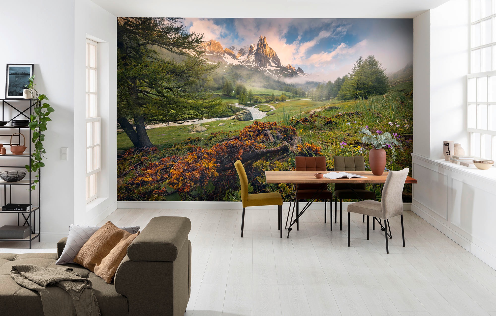 Komar Fototapete »Morning Walk - Größe 368 x 254 cm«, bedruckt, Wohnzimmer, Schlafzimmer