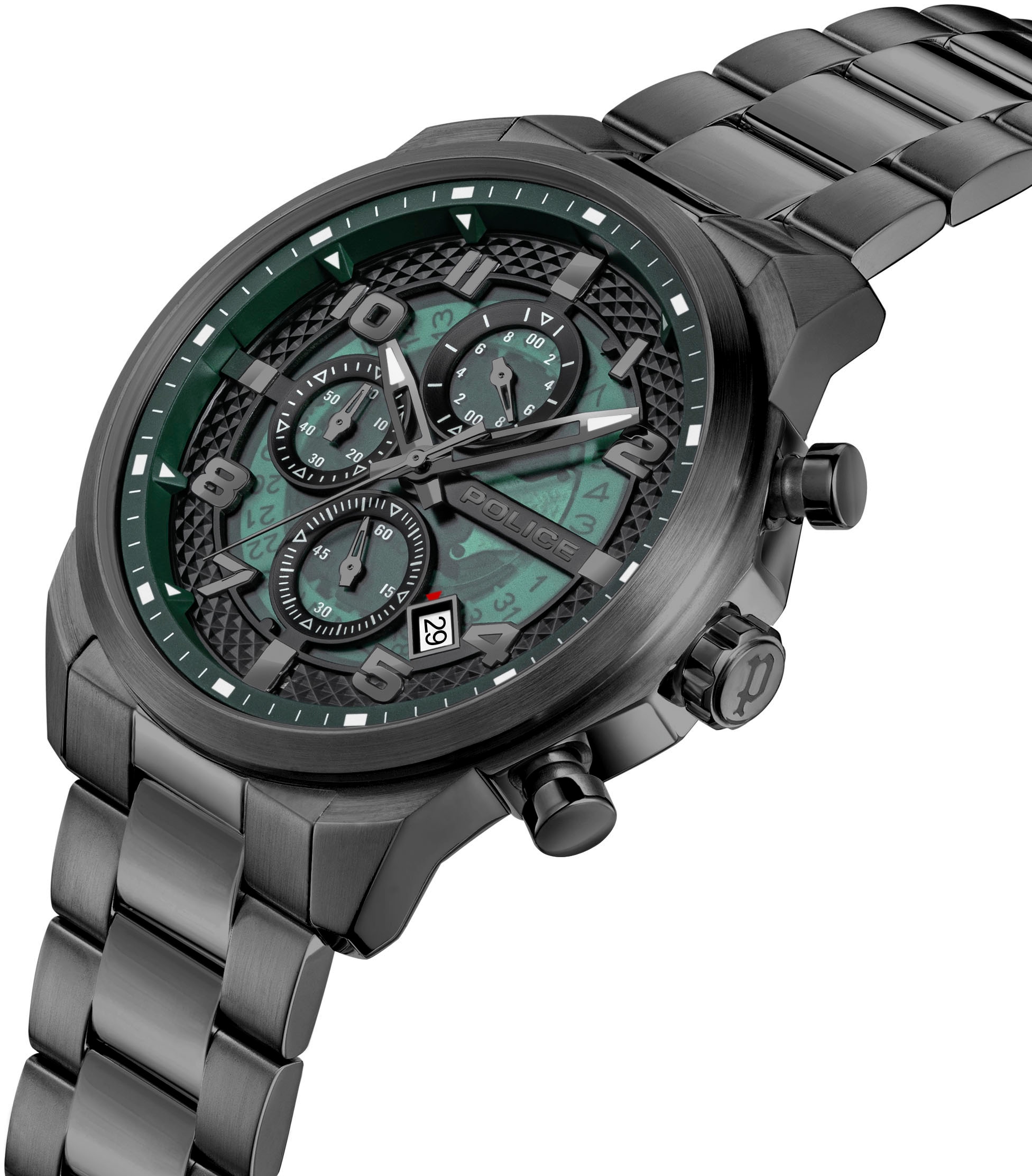 Police Chronograph »SOUL«, Quarzuhr, Armbanduhr, Herrenuhr, Edelstahlarmband, analog
