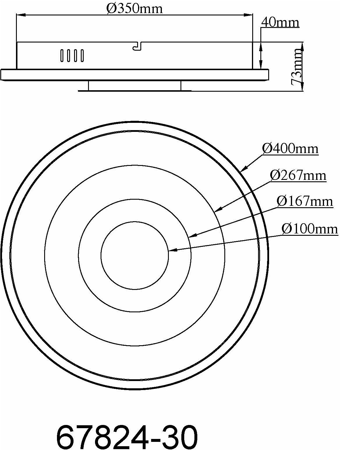 GLOBO LIGHTING Deckenleuchte »MILES« LED-Modul 1 Stk. LED-Deckenleuchte mit 3D-Effekt, dimmbar, modern & hell