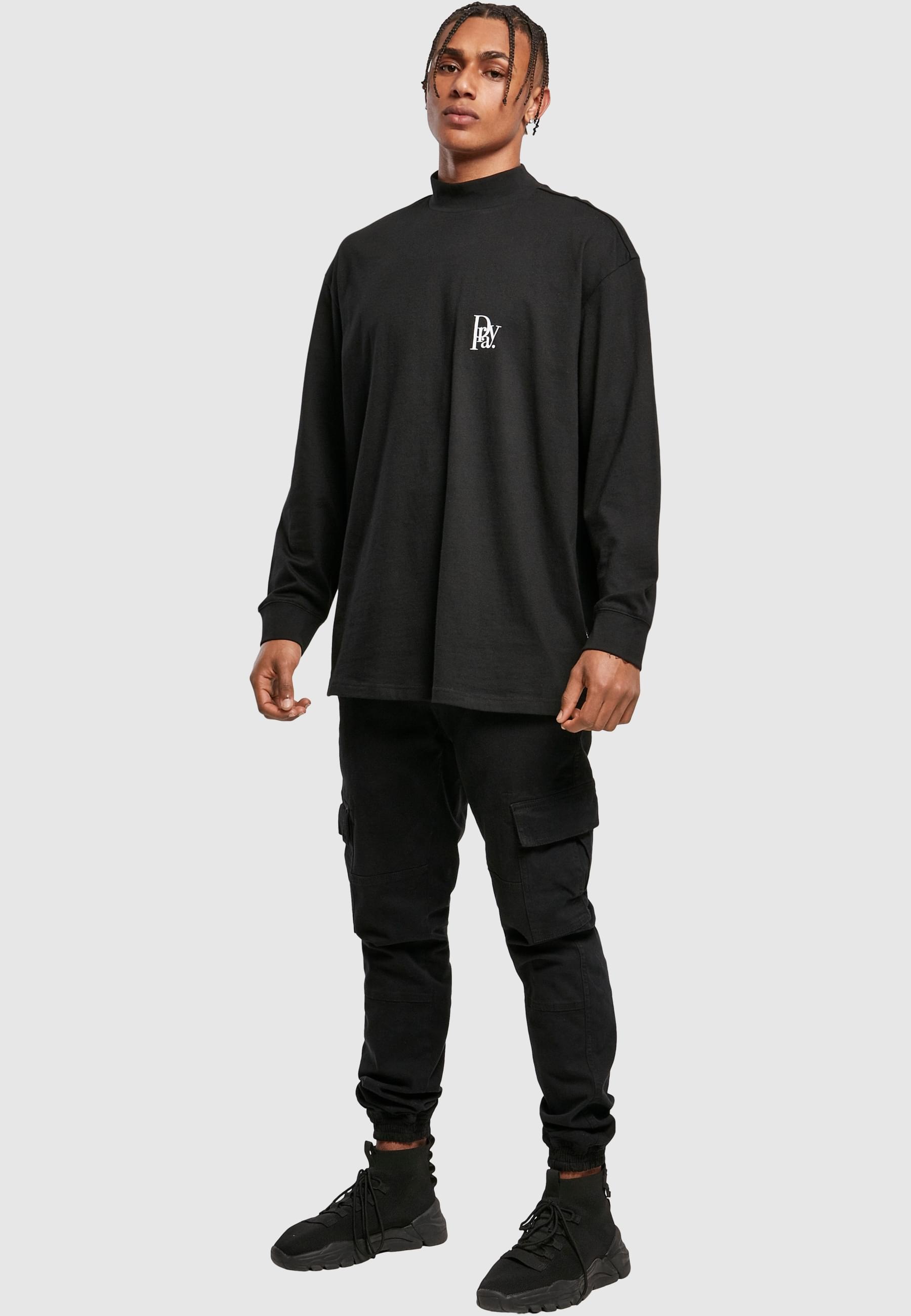 CAYLER & SONS Langarmshirt »Cayler & Sons Herren Prayor Black White Turtleneck Longsleeve«, (1 tlg.)