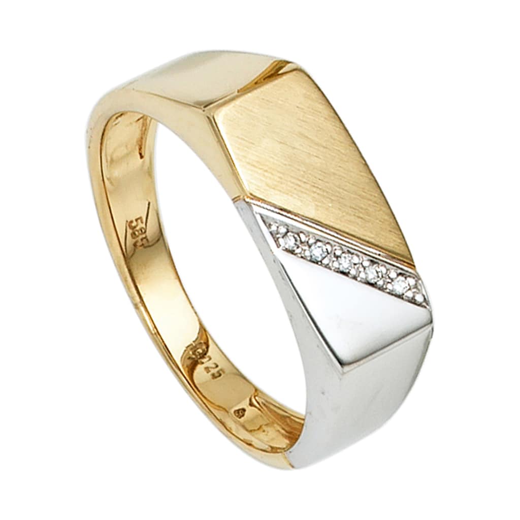 JOBO Diamantring 585 Gold bicolor mit 5 Diamanten