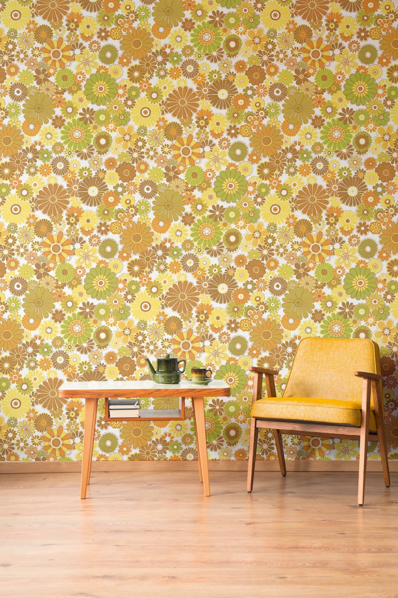 A.S. Création "Retro Chic florale Tapete Mustertapete Retro Blumen" matt strukturiert Vintage Vliestapete für Schlafzimmer Küche Wohnzimmer Floral Design