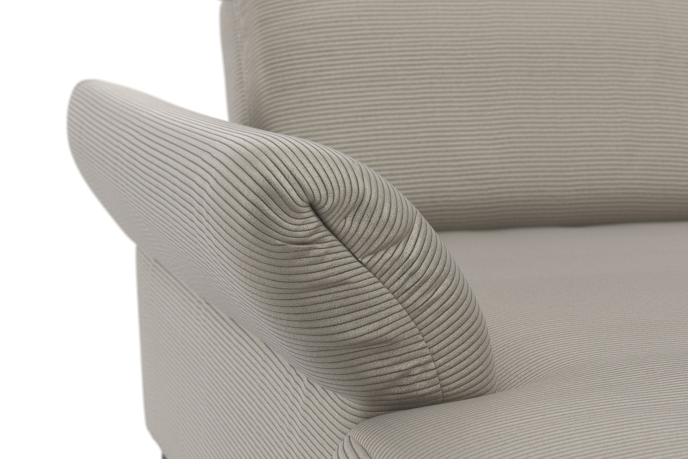 INOSIGN Ecksofa »Coco L-Form«, Sitztiefen-, Arm- und Kopfteilverstellung, Cord-Bezug, Fußhöhe 15 cm