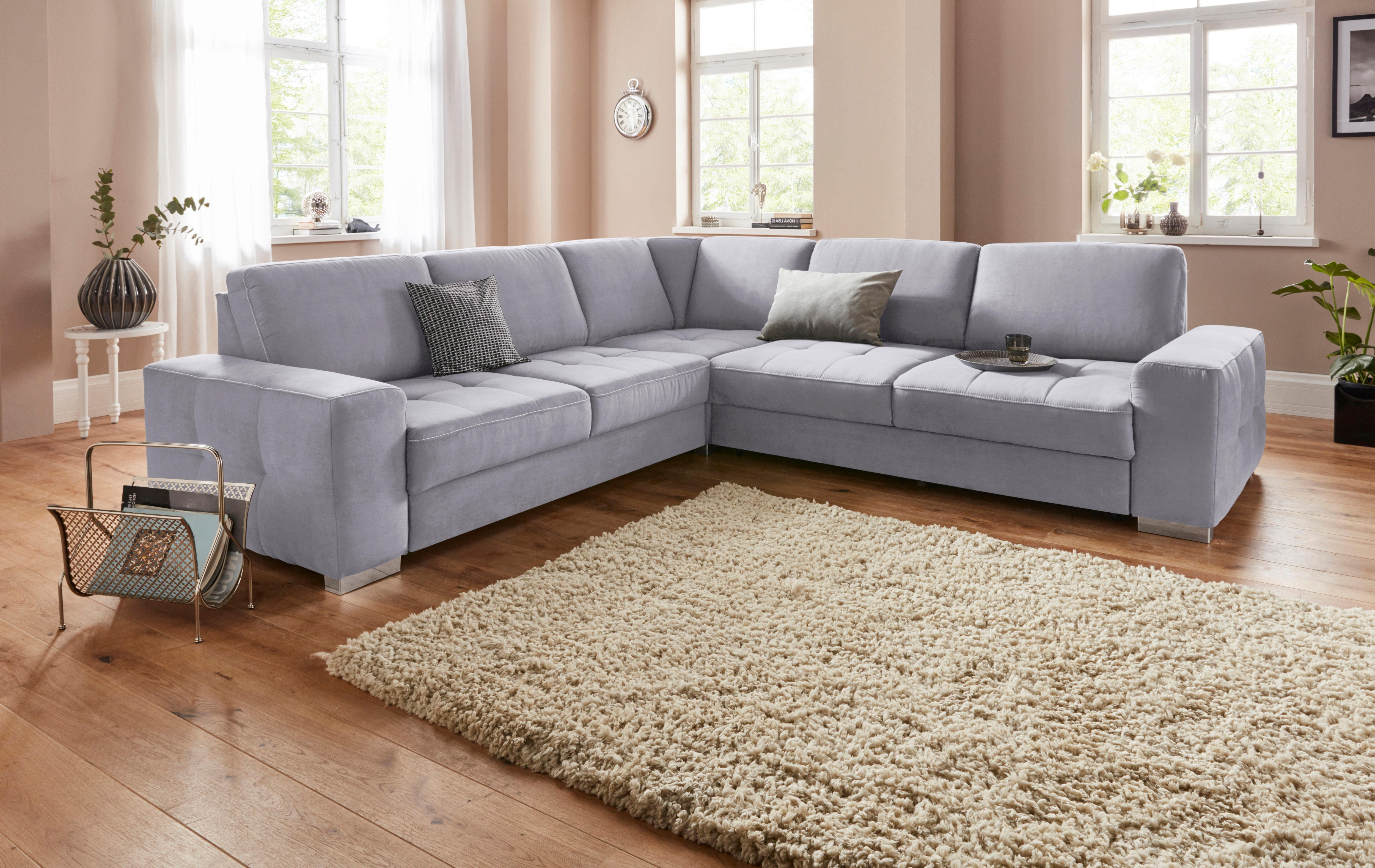 sit&more Ecksofa "Santorini L-Form" mit Federkern und Sitztiefenverstellung, wahlweise mit Schlaffunktion