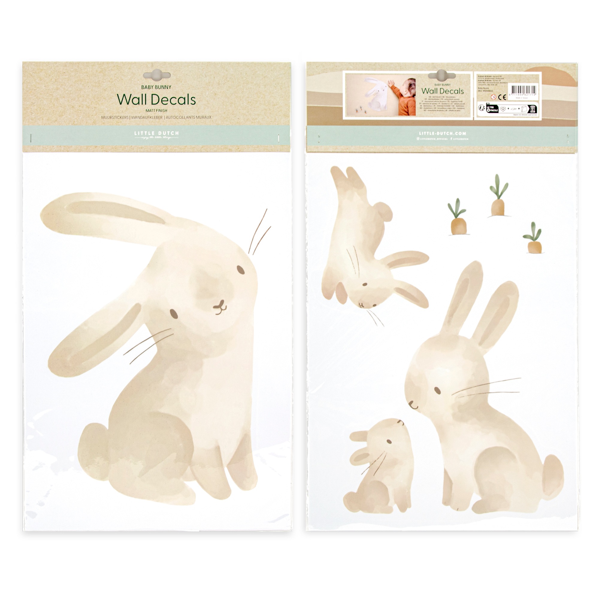 Wandsticker »Baby Bunny«, (Set), Selbstklebend (2x - 42x30cm)