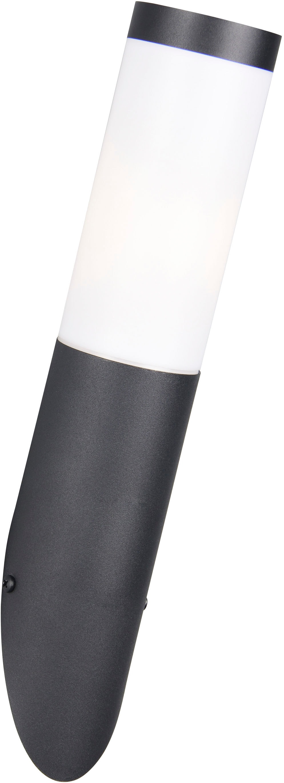 TRIO Leuchten Außen-Wandleuchte »TRIOTO, Outdoor Wandlampe Edelstahl, Wandfackel exkl 1x E27 max 25W«, 1 flammig, Leuchtmittel E27 | Leuchtmittel wechselbar, röhrenförmige Hauswand Beleuchtung, Fassadenbeleuchtung IP44 39cm hoch