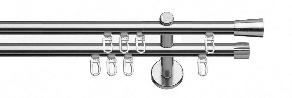 indeko Gardinenstange "Arosa" Ø 16 mm 2 läufig-läufig Wunschmaßlänge Innenl günstig online kaufen