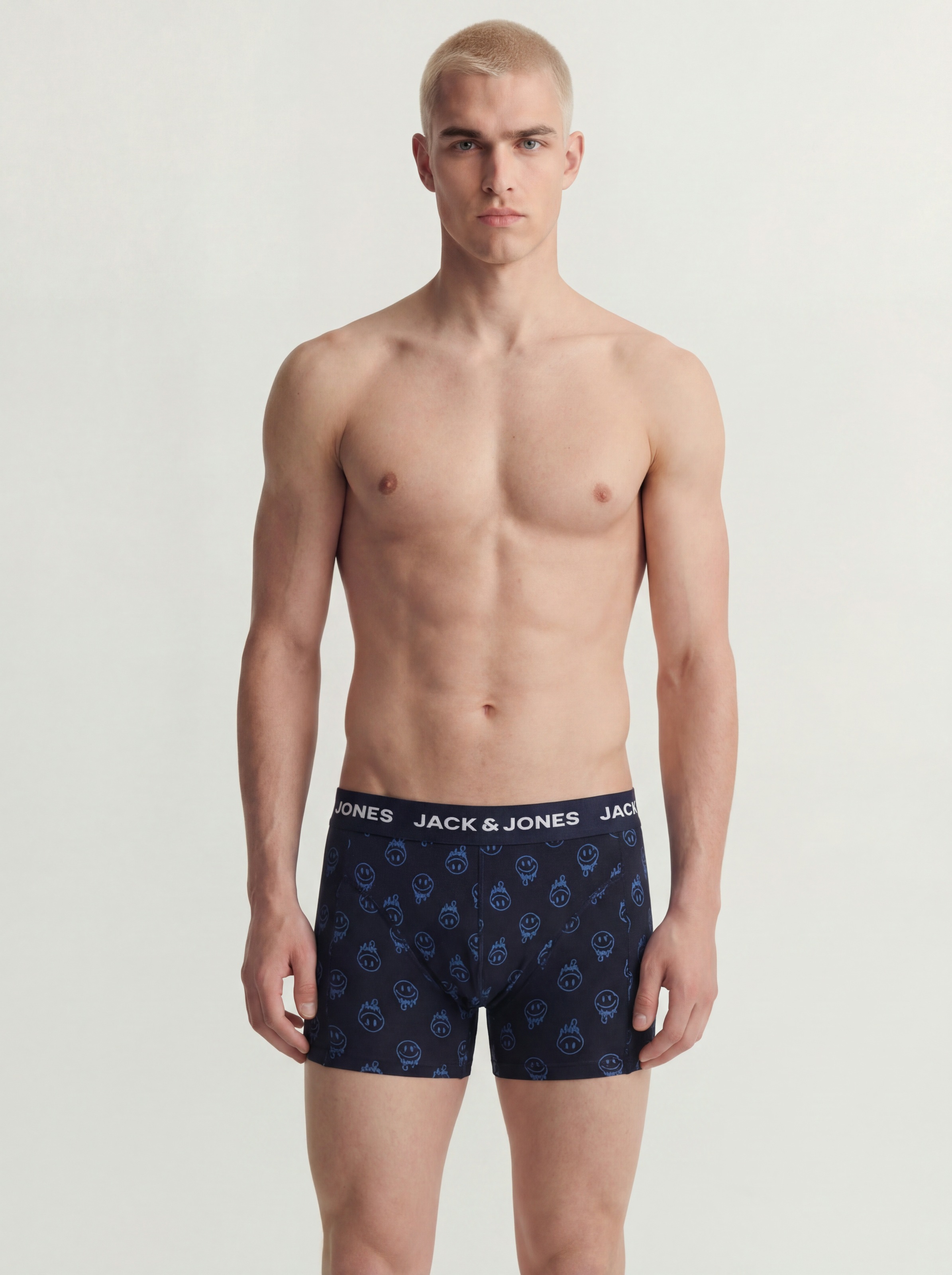 Jack & Jones Trunk »JACDALE SMILEY TRUNKS 3 PACK SN« Packung, 3 Stk. Baumwollmischung, elastischer Bund