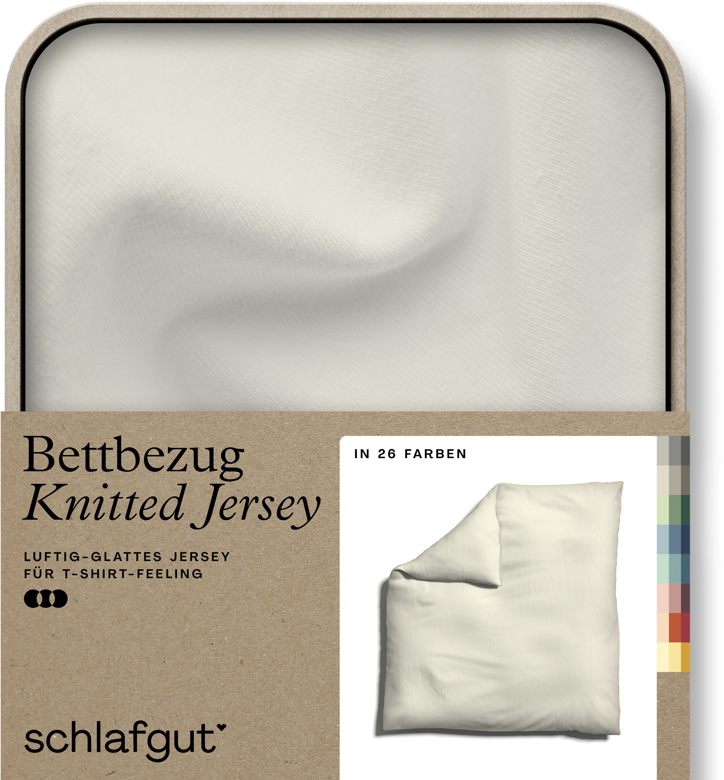 Schlafgut "Premium Bettbezug Knitted Jersey (1 St)" Ton-in-Ton Reißverschluss, Bio-Baumwolle mit Elasthan, Uni, OEKO Tex