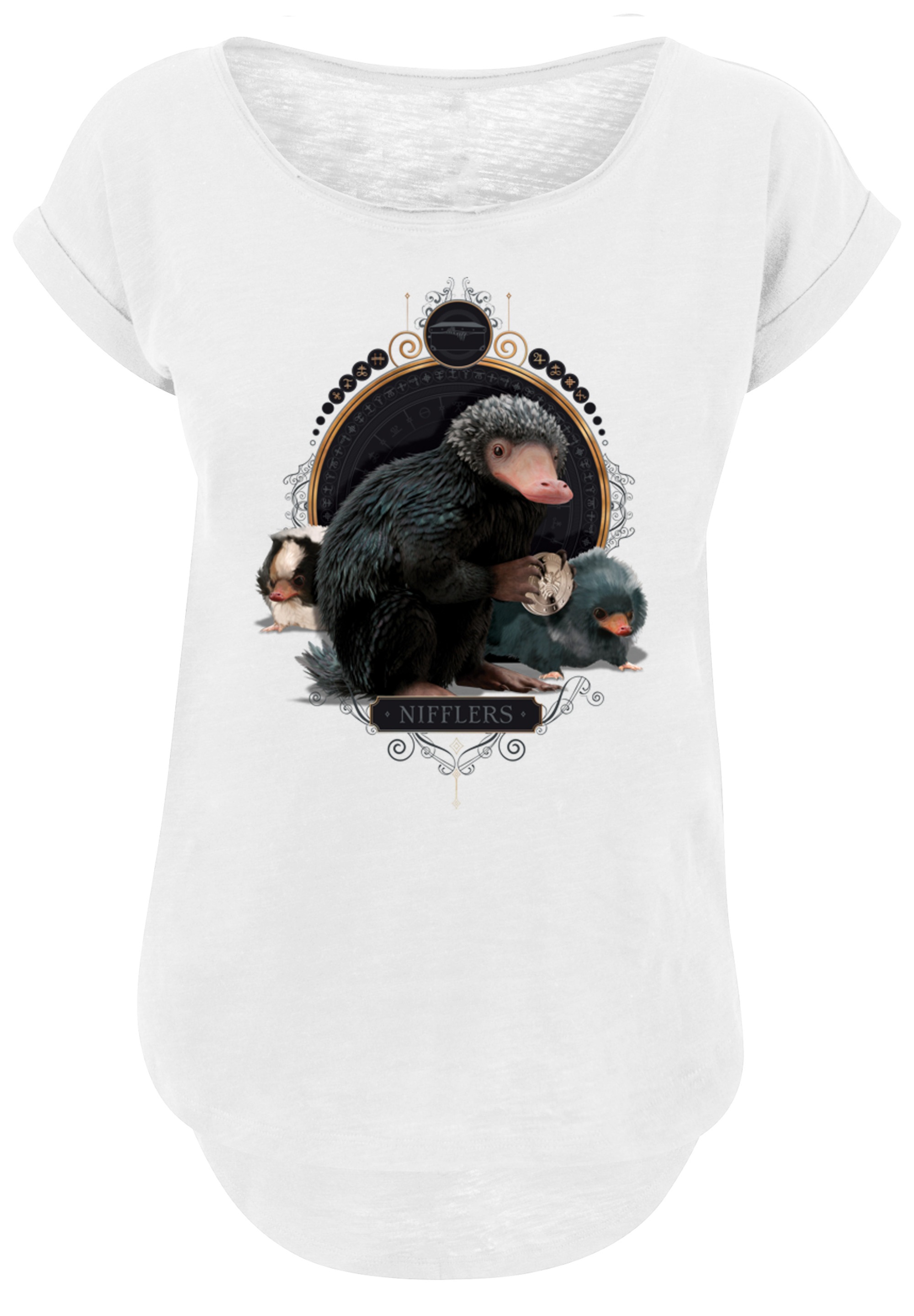 F4NT4STIC T-Shirt »Phantastische Tierwesen Baby Nifflers«, Damen,Premium  Merch,Lang,Longshirt,Bedruckt für kaufen | BAUR | T-Shirts